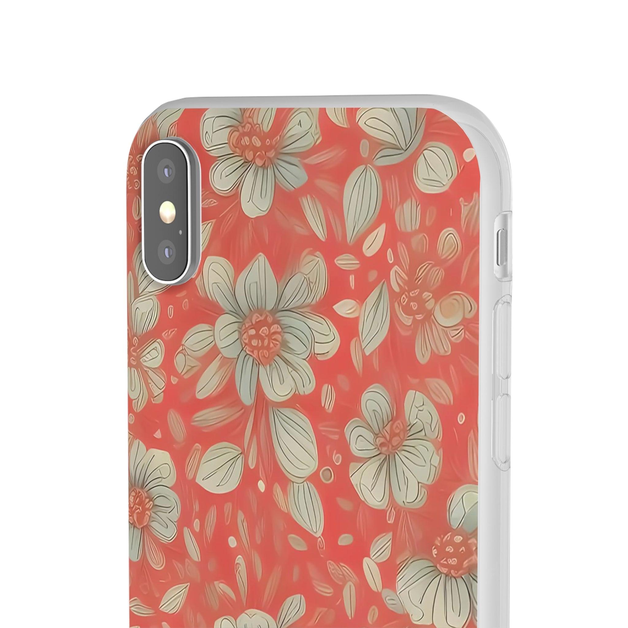 Red Orange Floral Slim - PrettyKase