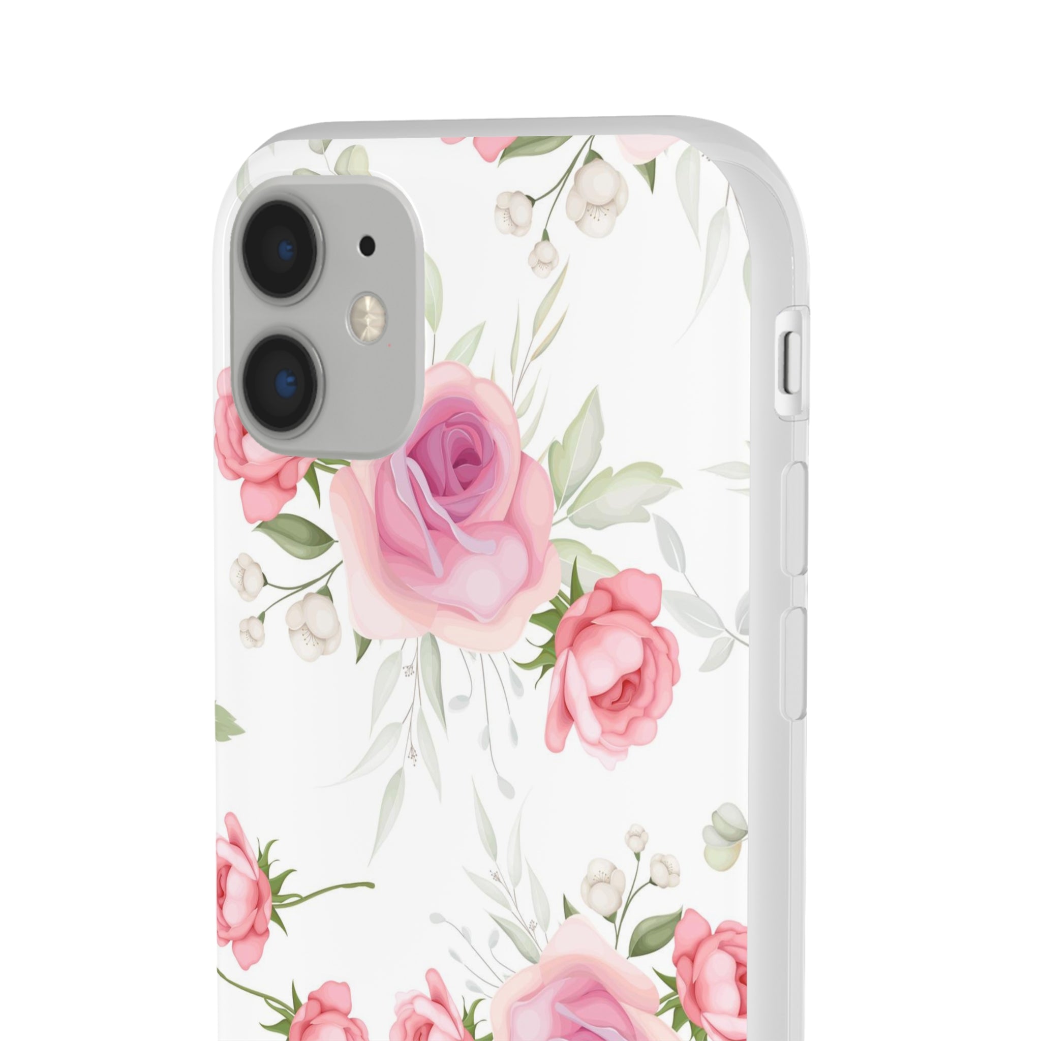 Slim floral blanc et rose