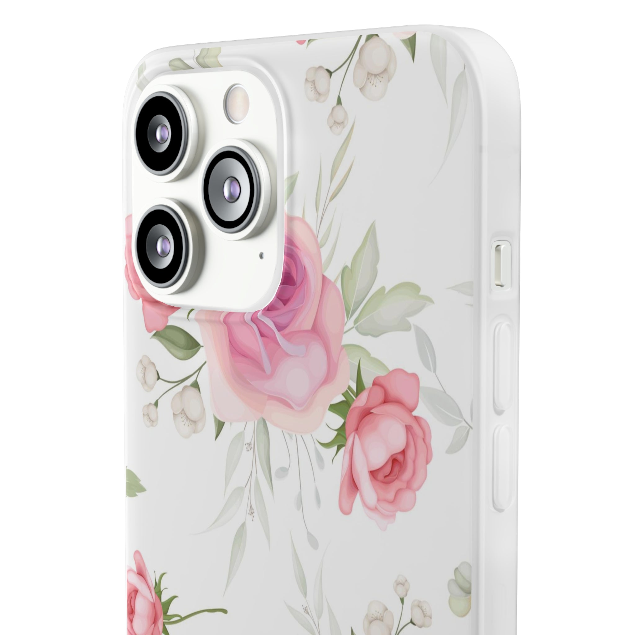 Slim floral blanc et rose