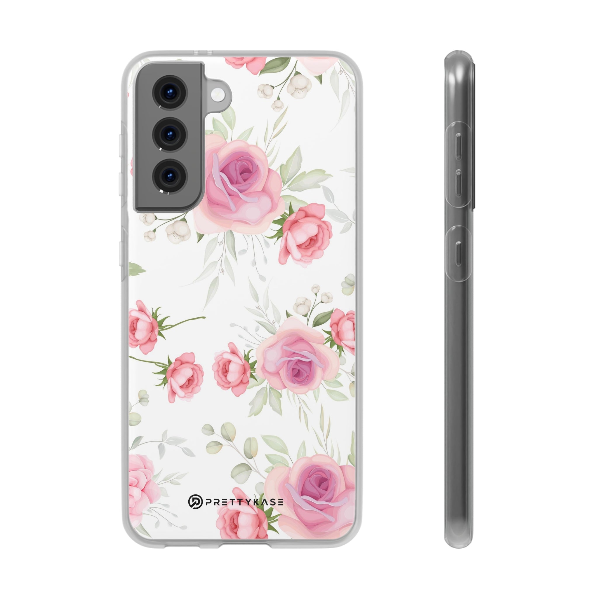 Slim floral blanc et rose