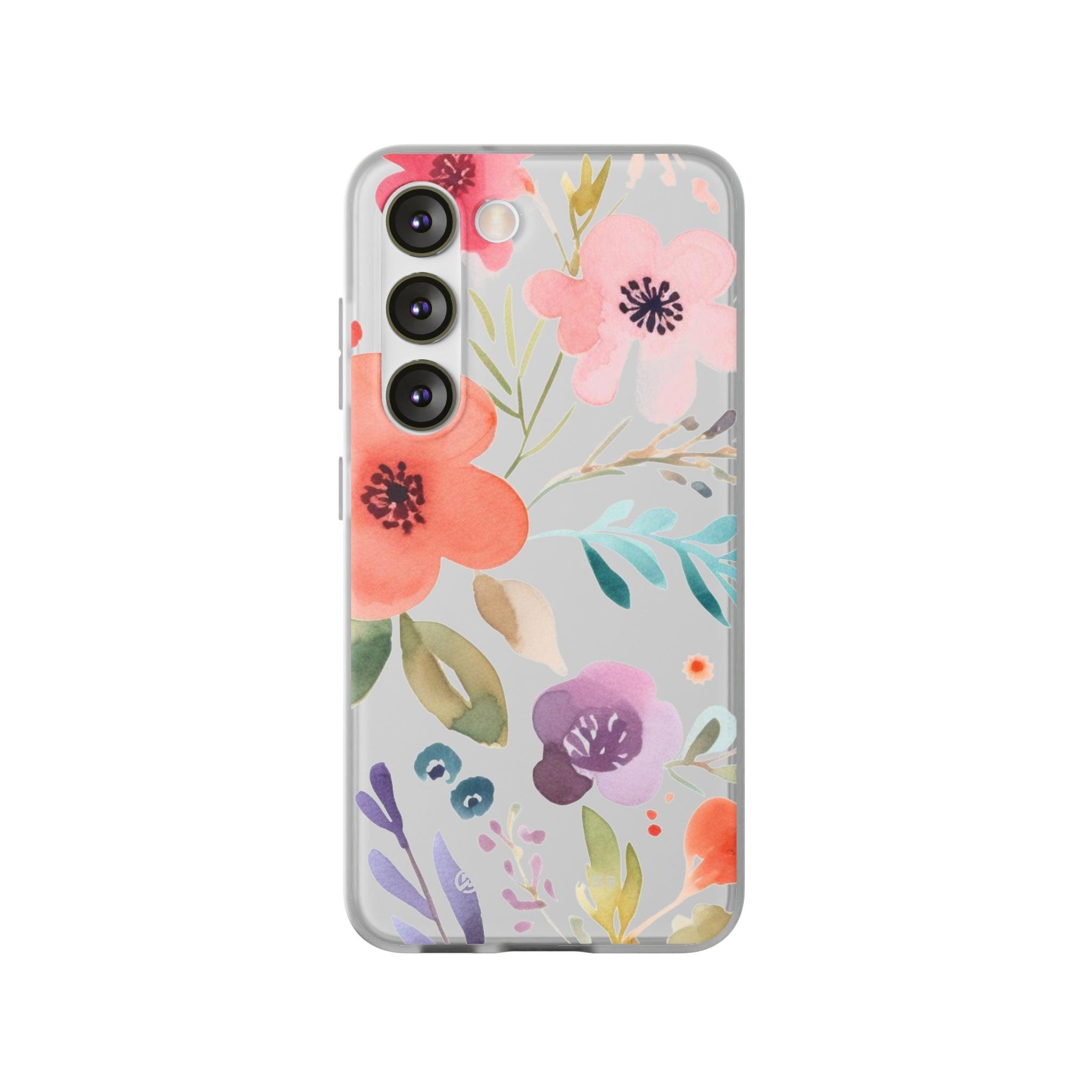 Pink Blue Flower Pattern Slim - PrettyKase