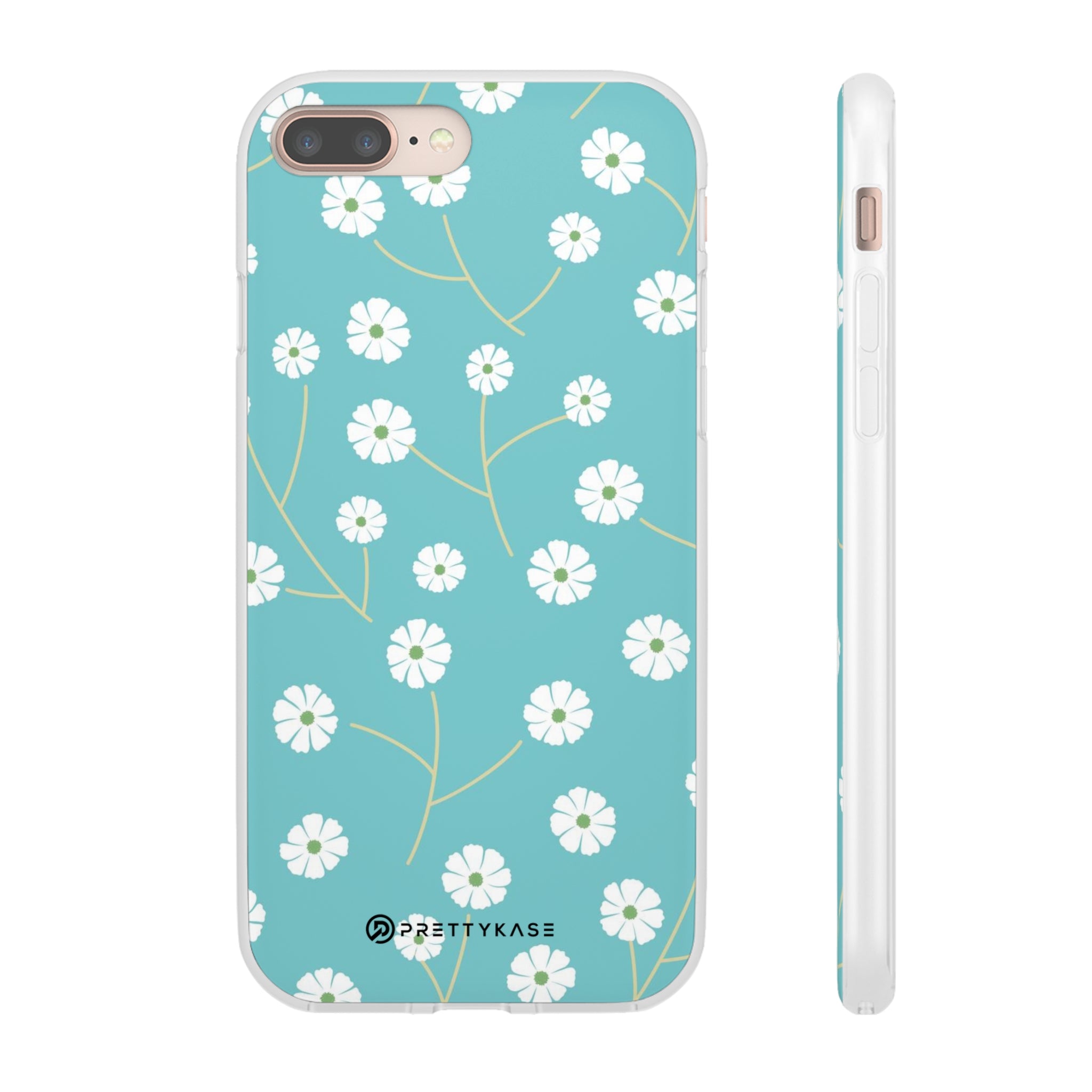 Teal and White Rose Slim