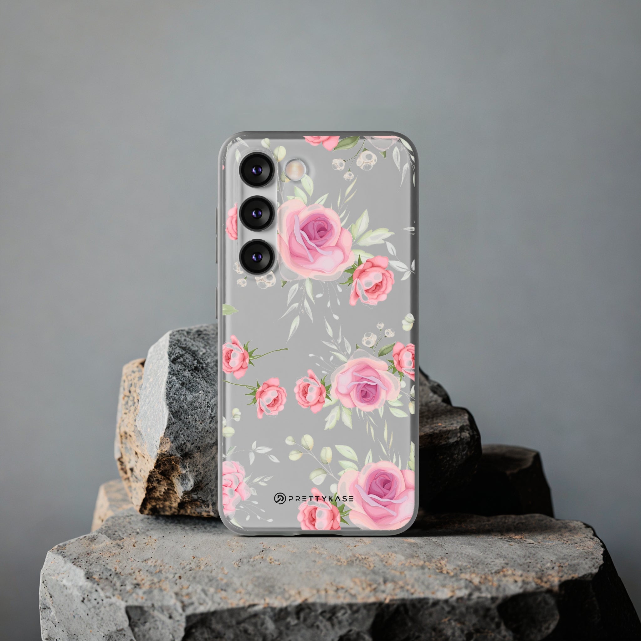 Slim floral blanc et rose