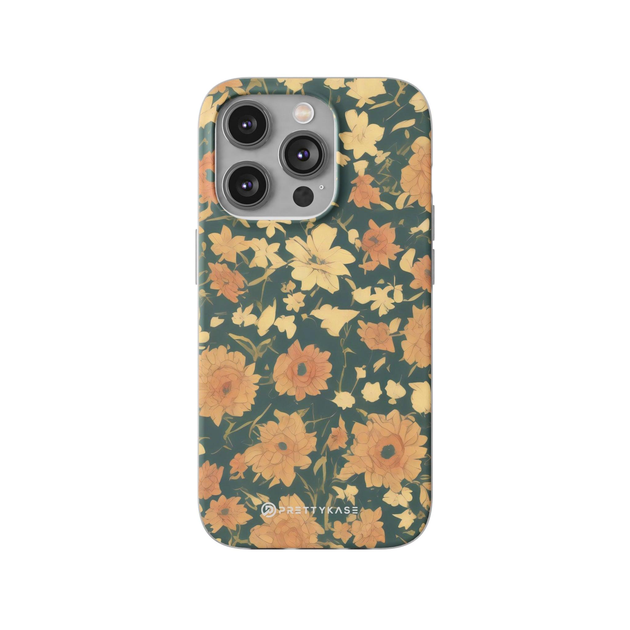 Olive Green Floral Slim - PrettyKase