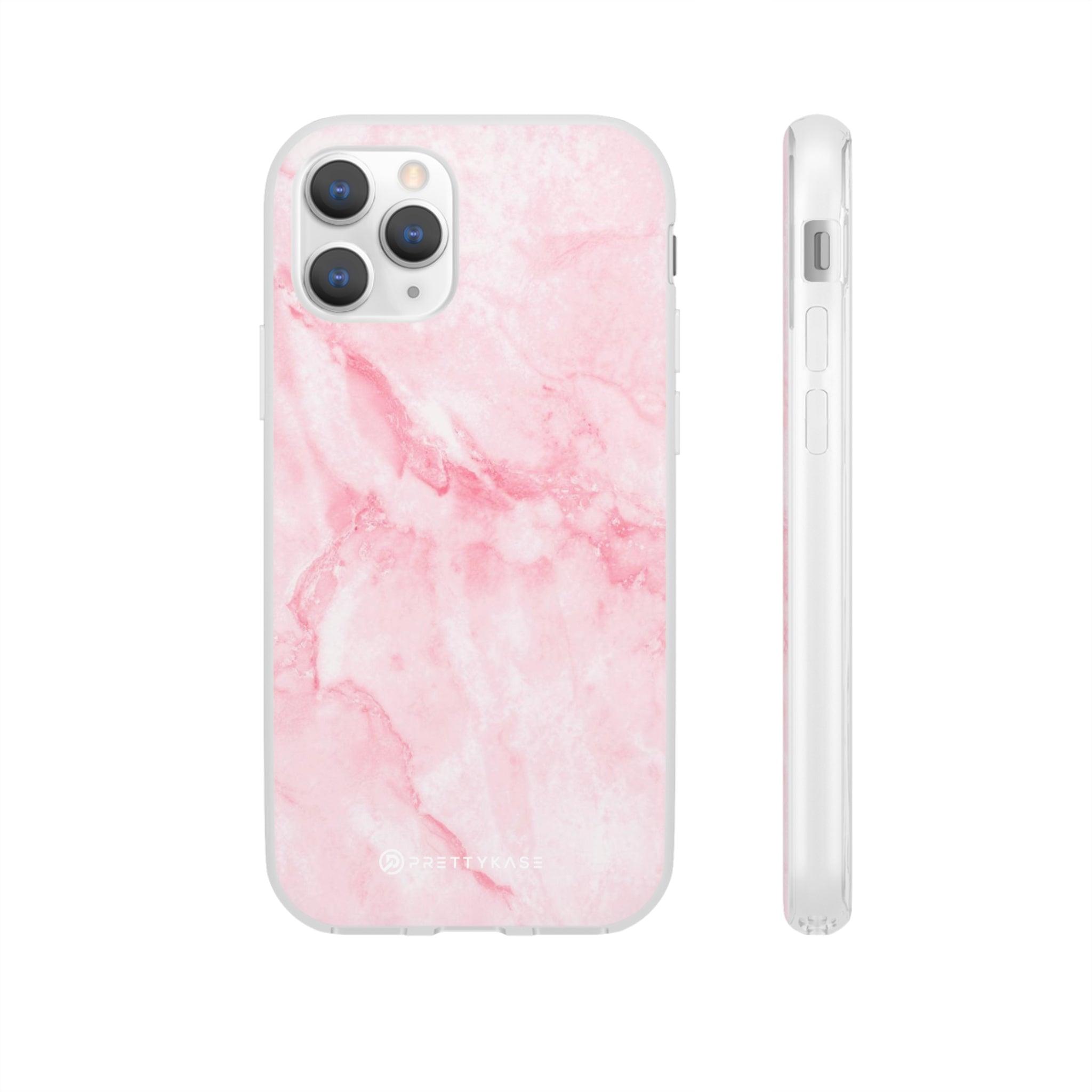 White Pink Marble Slim - PrettyKase