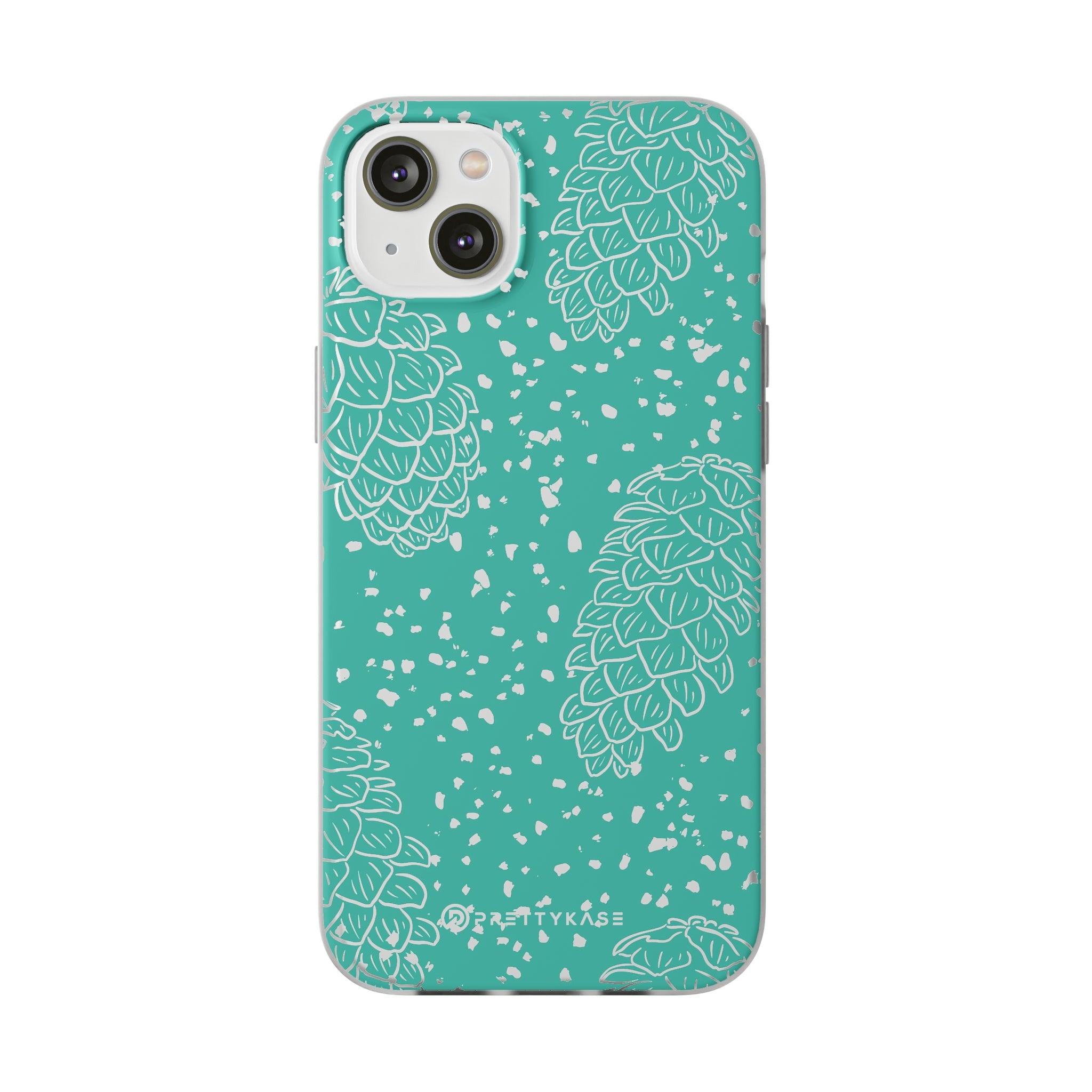 Teal Pinecones Slim - PrettyKase