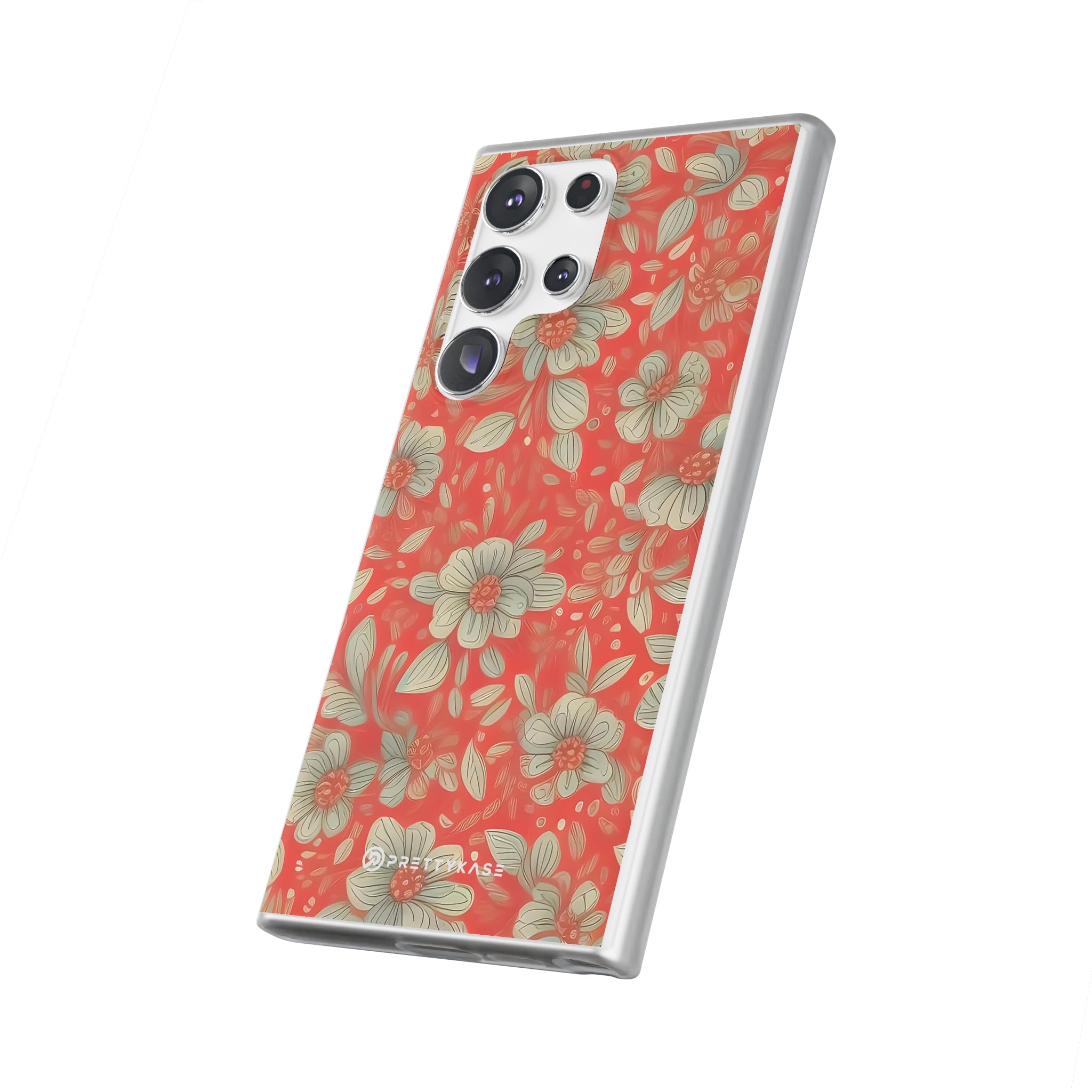 Red Orange Floral Slim