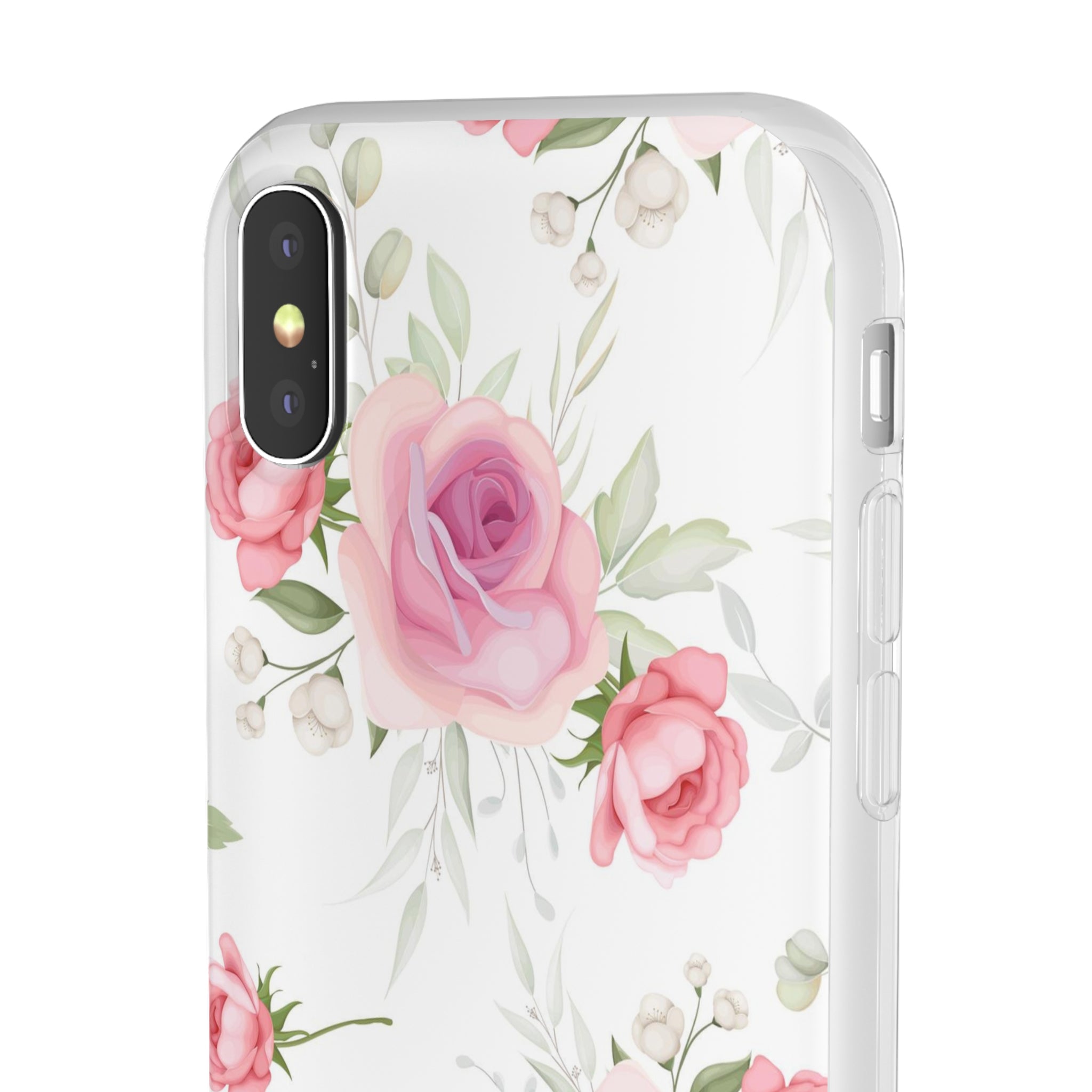 Slim floral blanc et rose