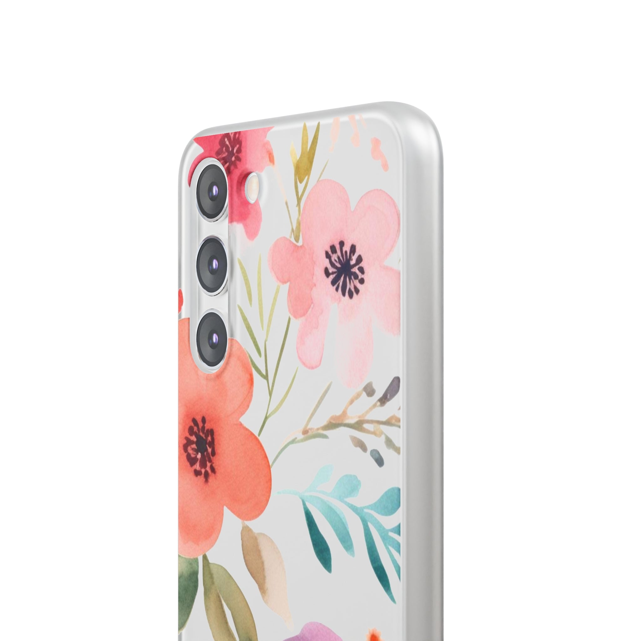 Motif de fleurs bleu rose Slim