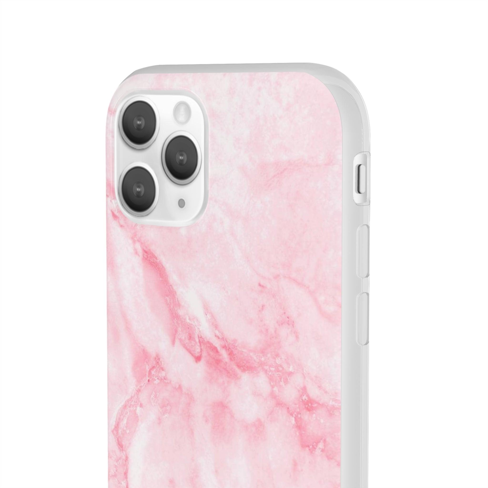 White Pink Marble Slim - PrettyKase