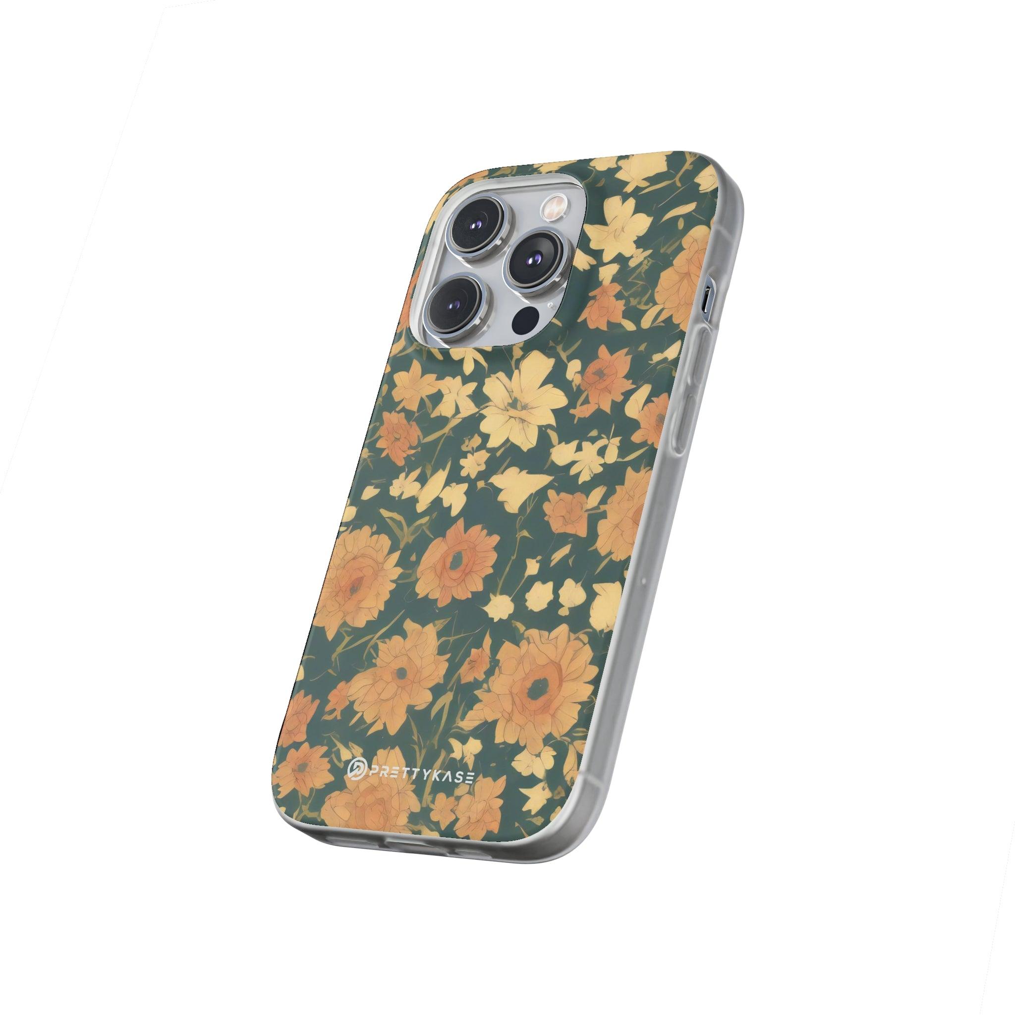 Olive Green Floral Slim - PrettyKase