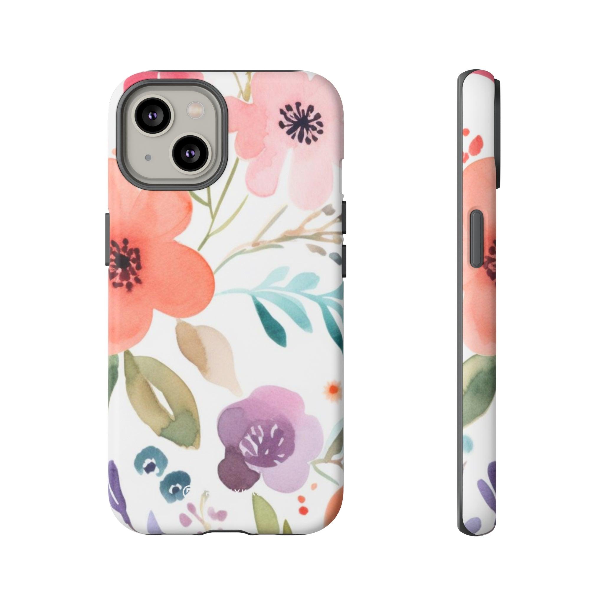 Pink Blue Flower Pattern - PrettyKase