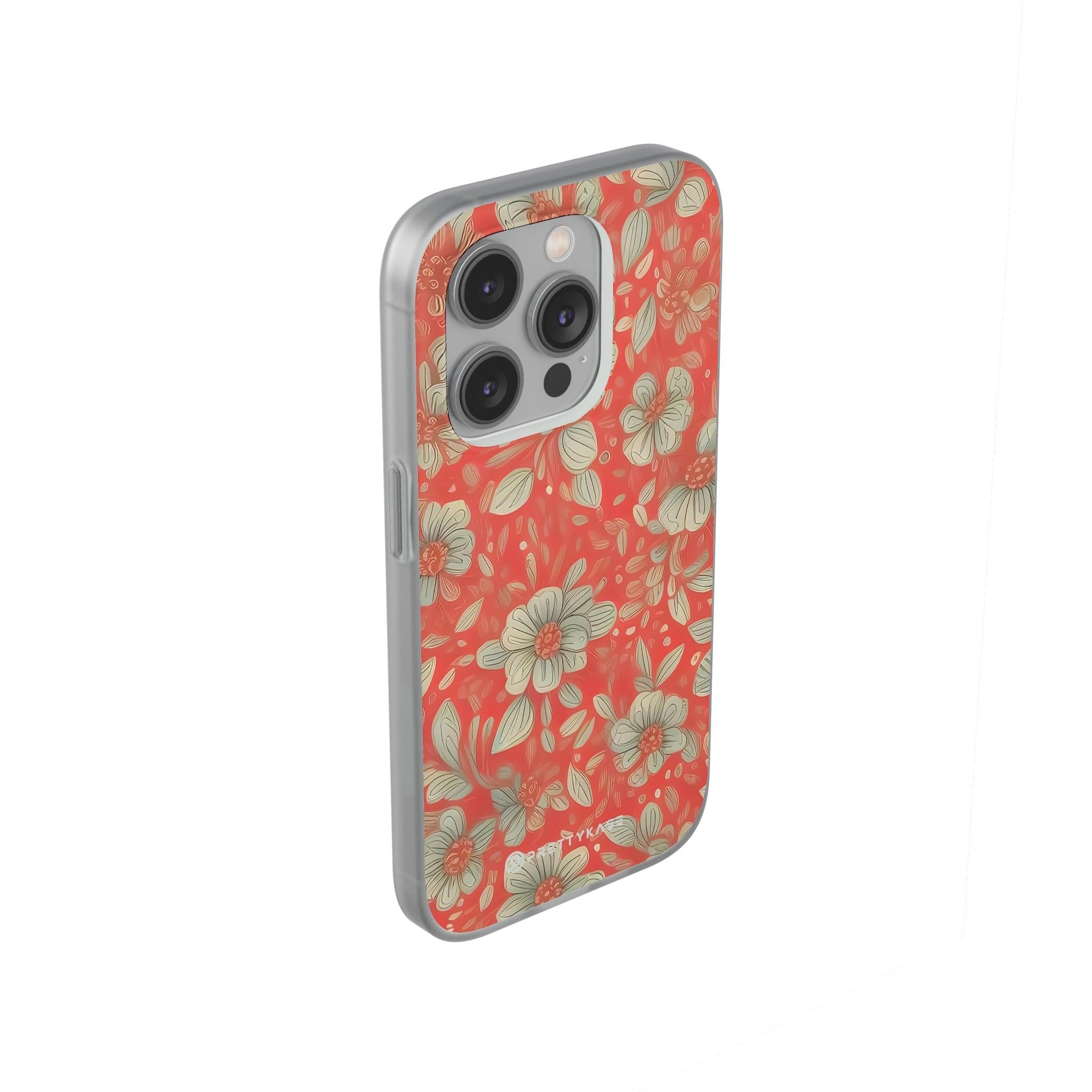 Red Orange Floral Slim - PrettyKase