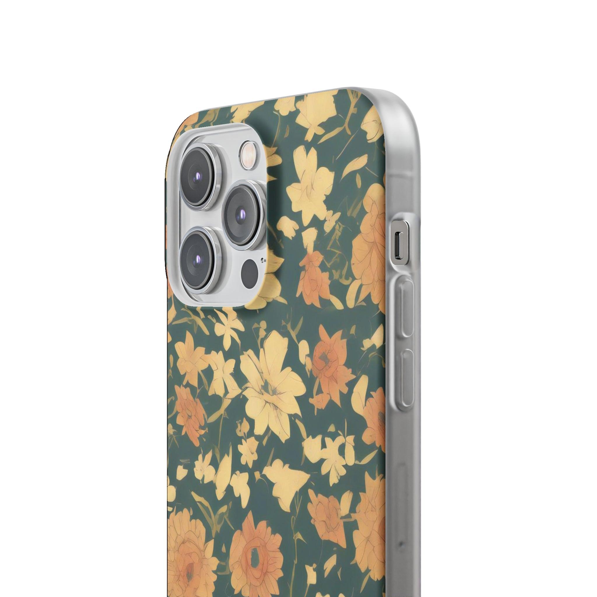 Olive Green Floral Slim - PrettyKase