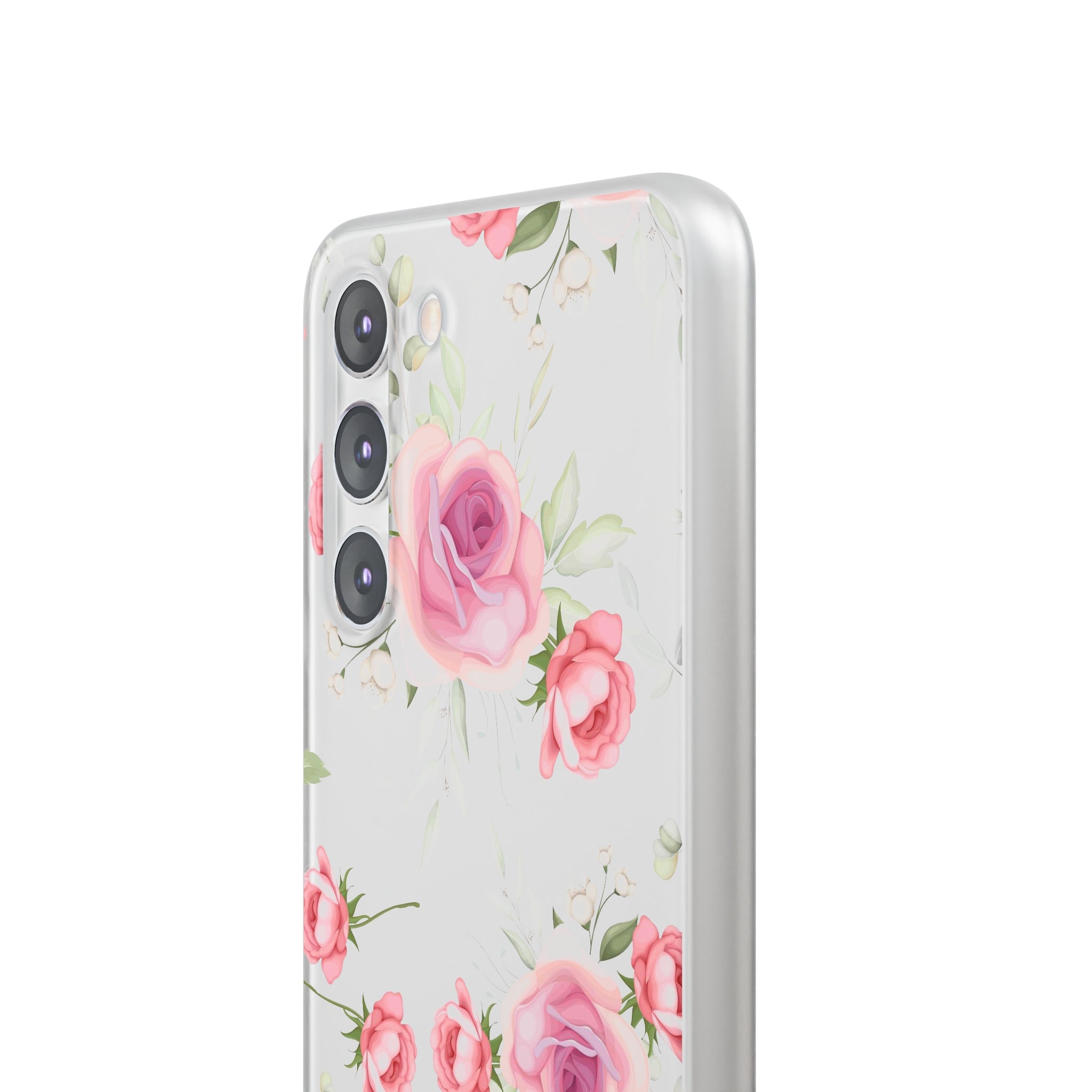 Slim floral blanc et rose