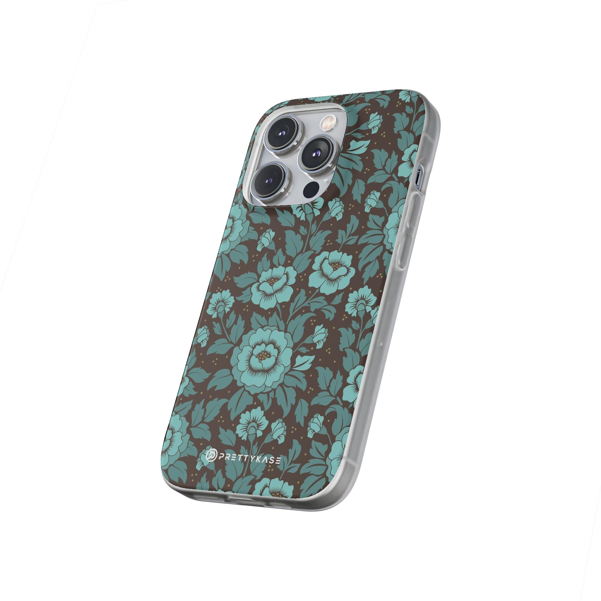 Turquoise floral Slim - PrettyKase