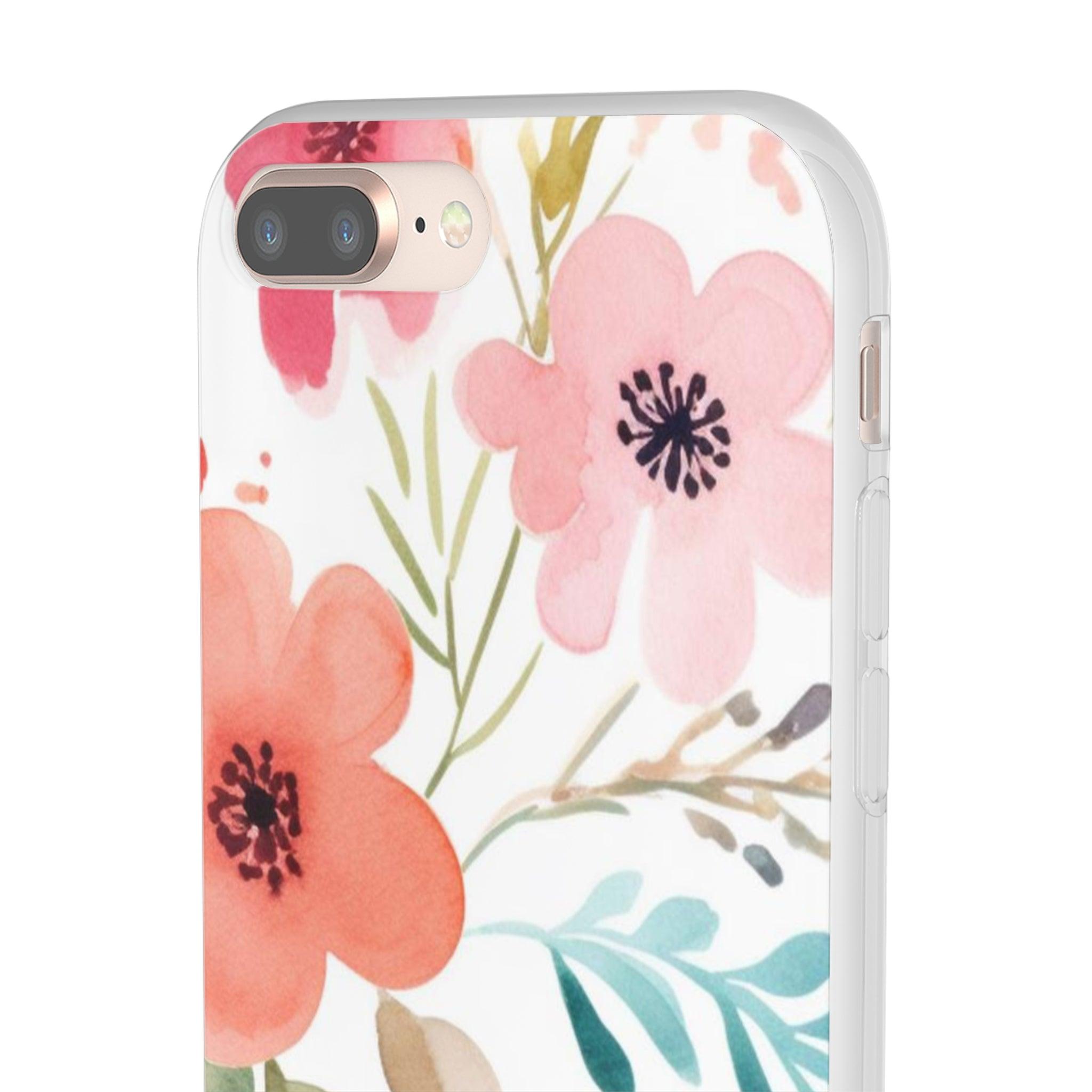 Pink Blue Flower Pattern Slim - PrettyKase