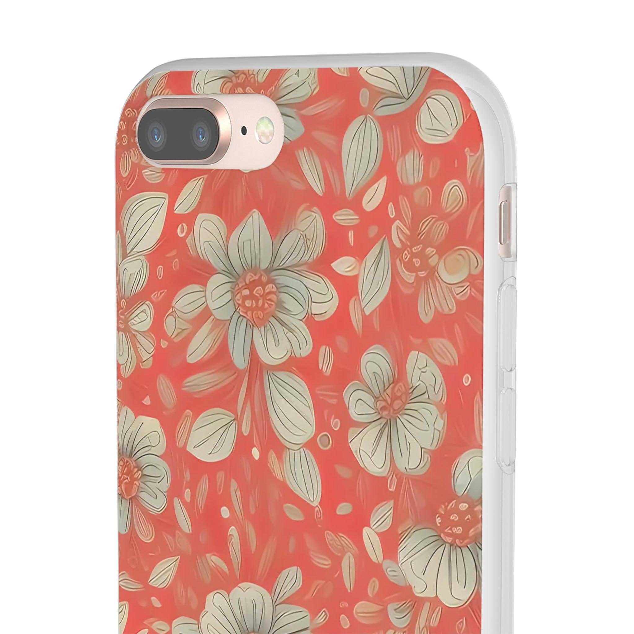 Red Orange Floral Slim - PrettyKase