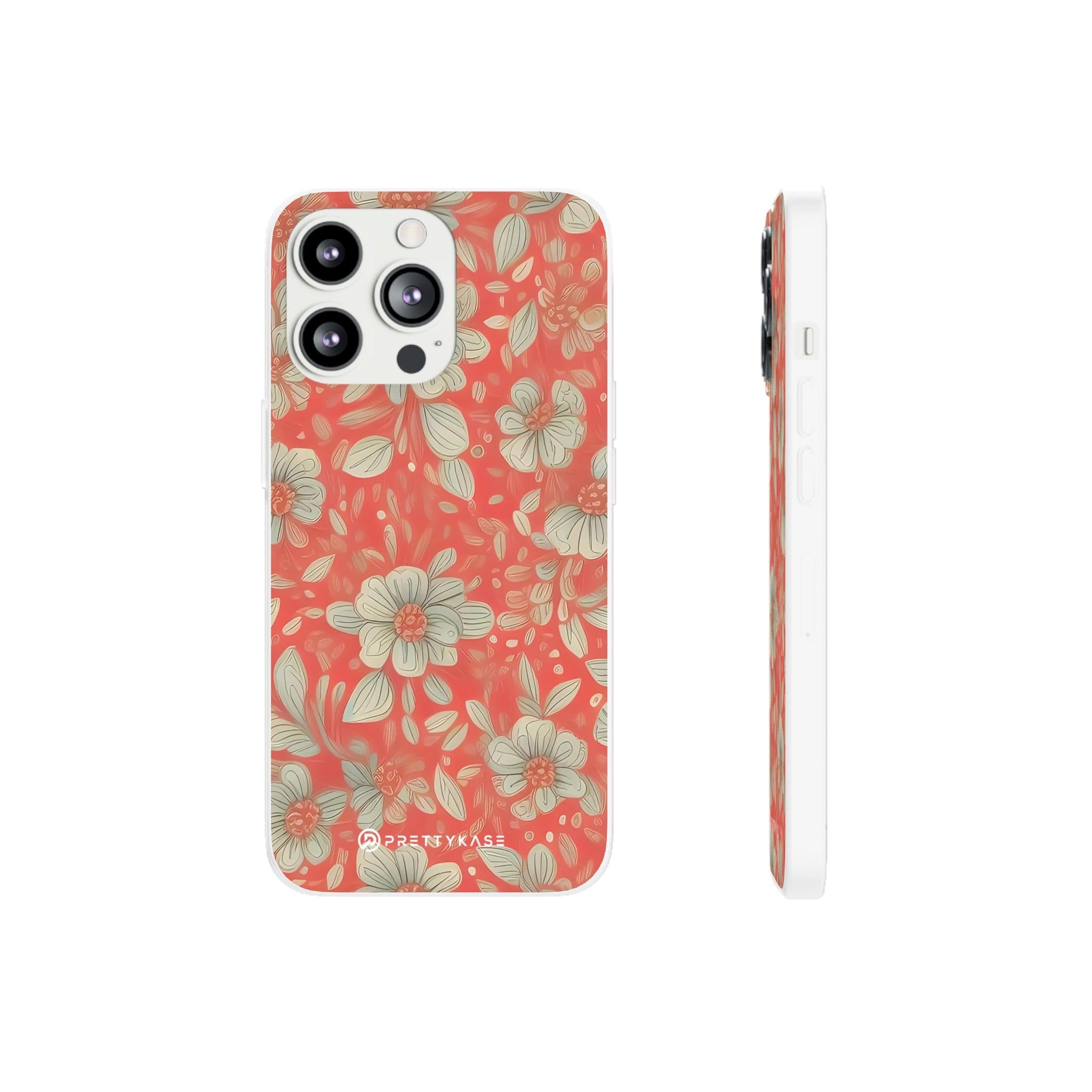 Red Orange Floral Slim - PrettyKase