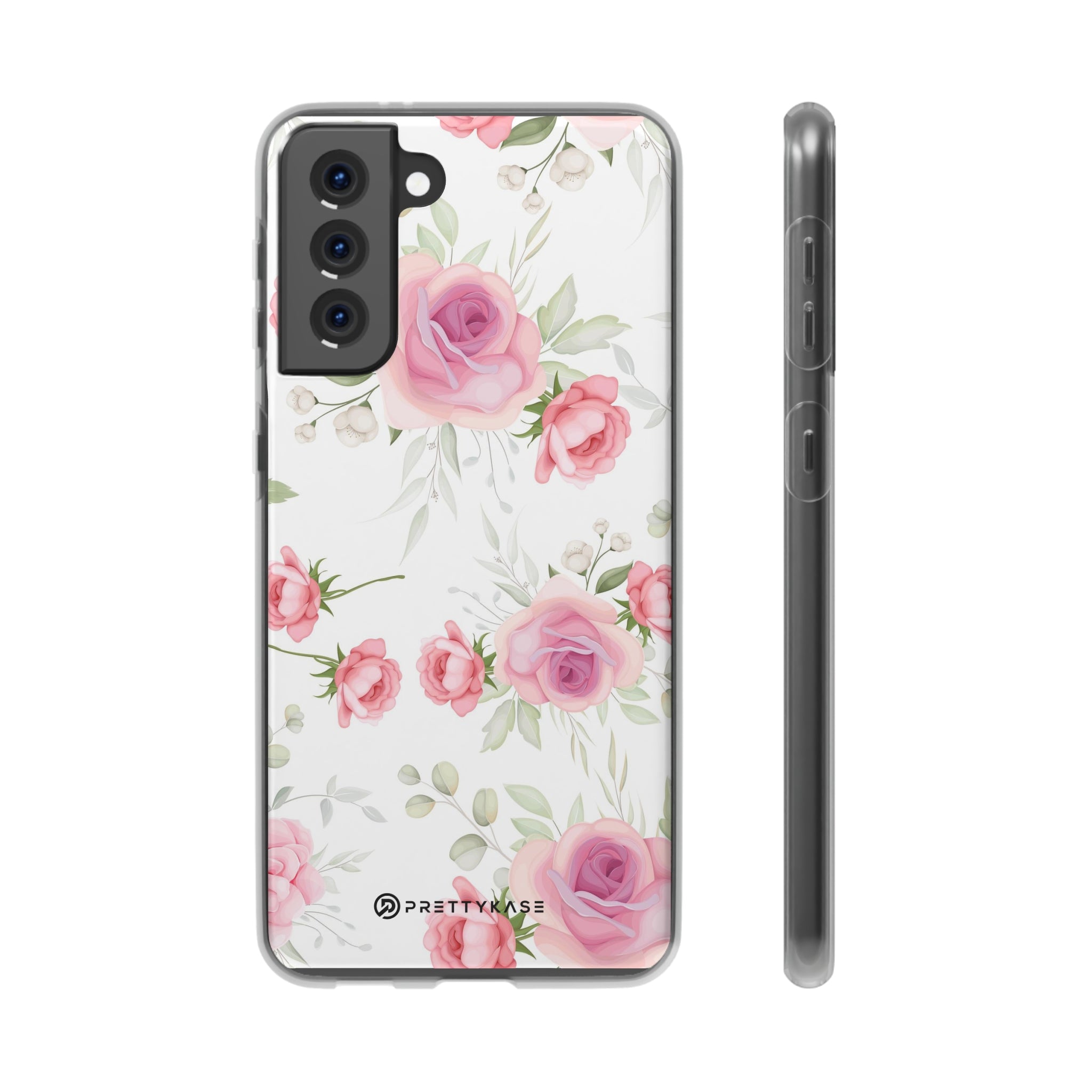 Slim floral blanc et rose