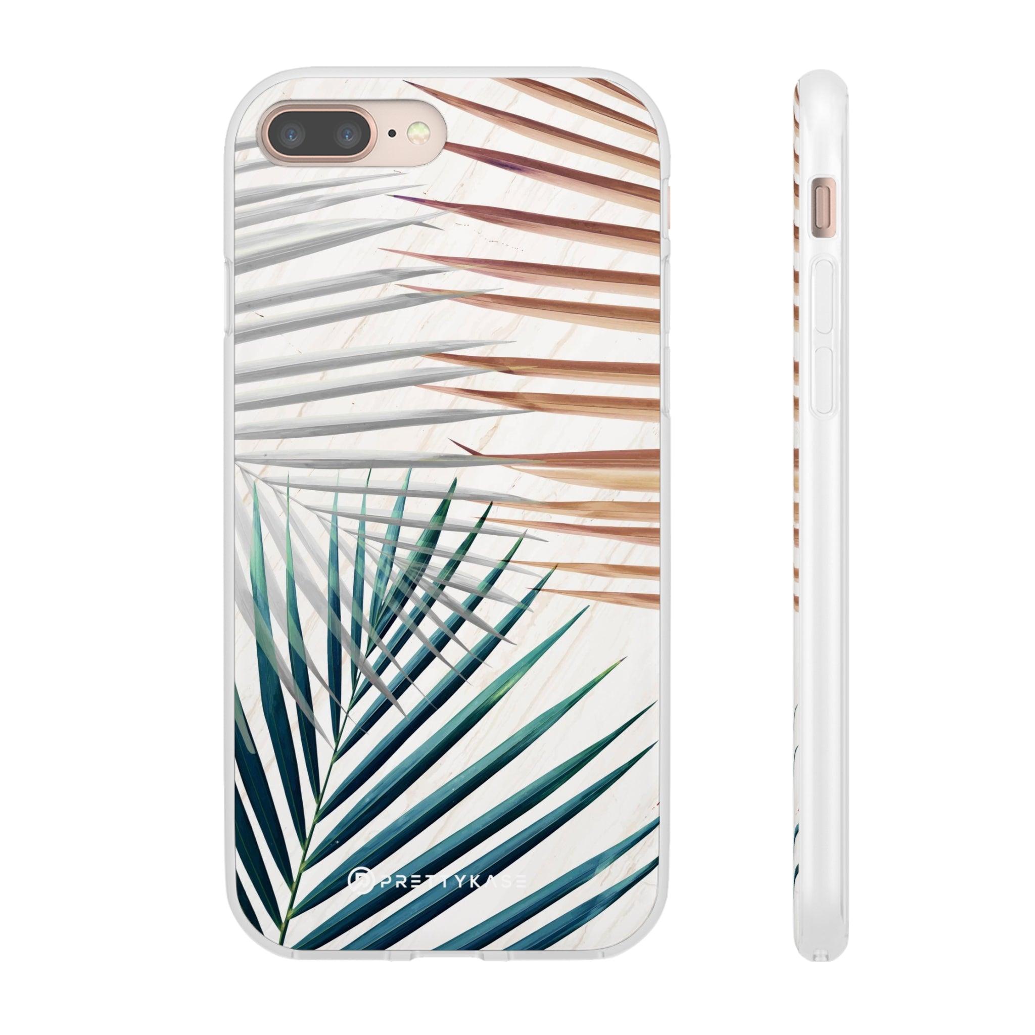 White Marble Green Leafy Slim - PrettyKase