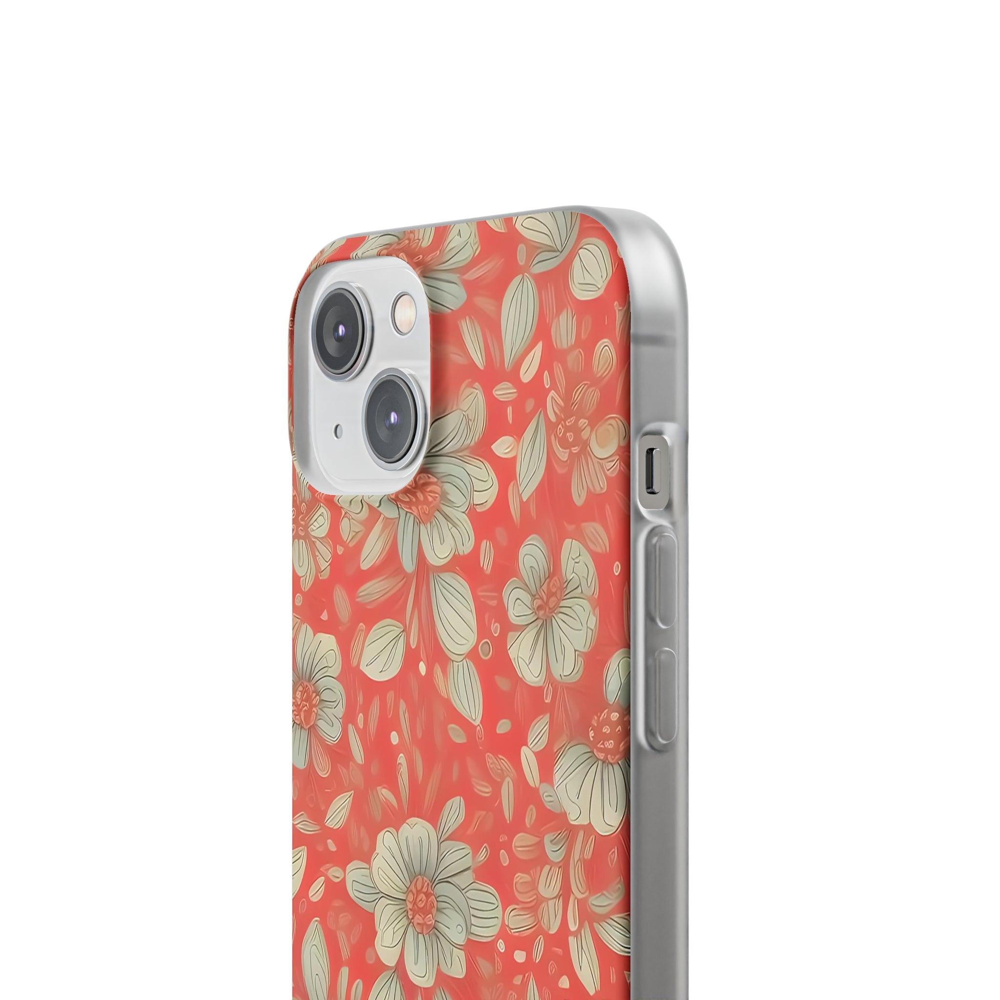 Red Orange Floral Slim - PrettyKase