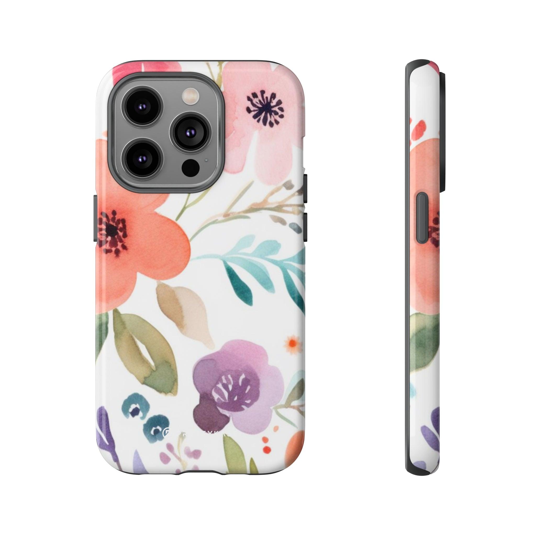 Pink Blue Flower Pattern - PrettyKase