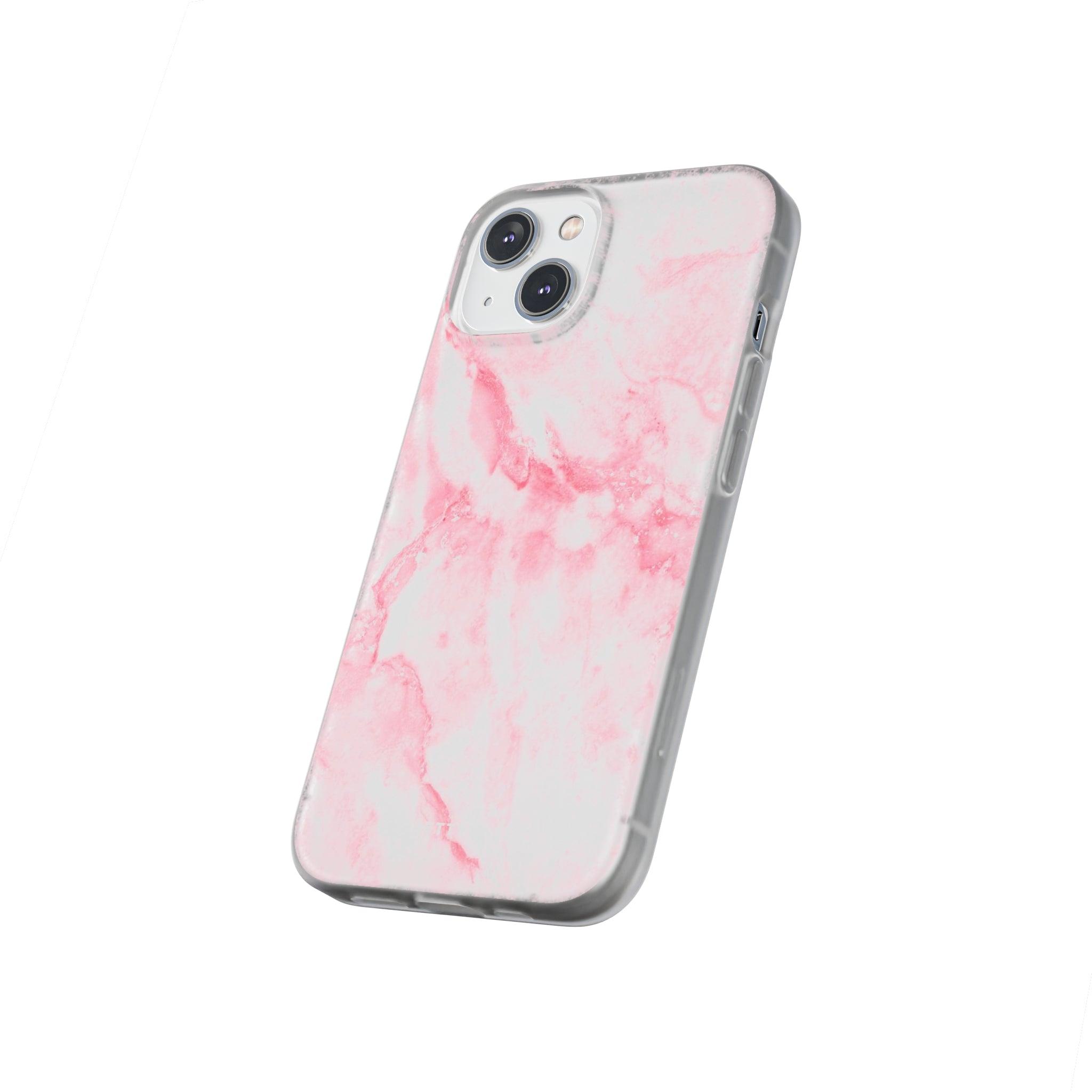 White Pink Marble Slim - PrettyKase