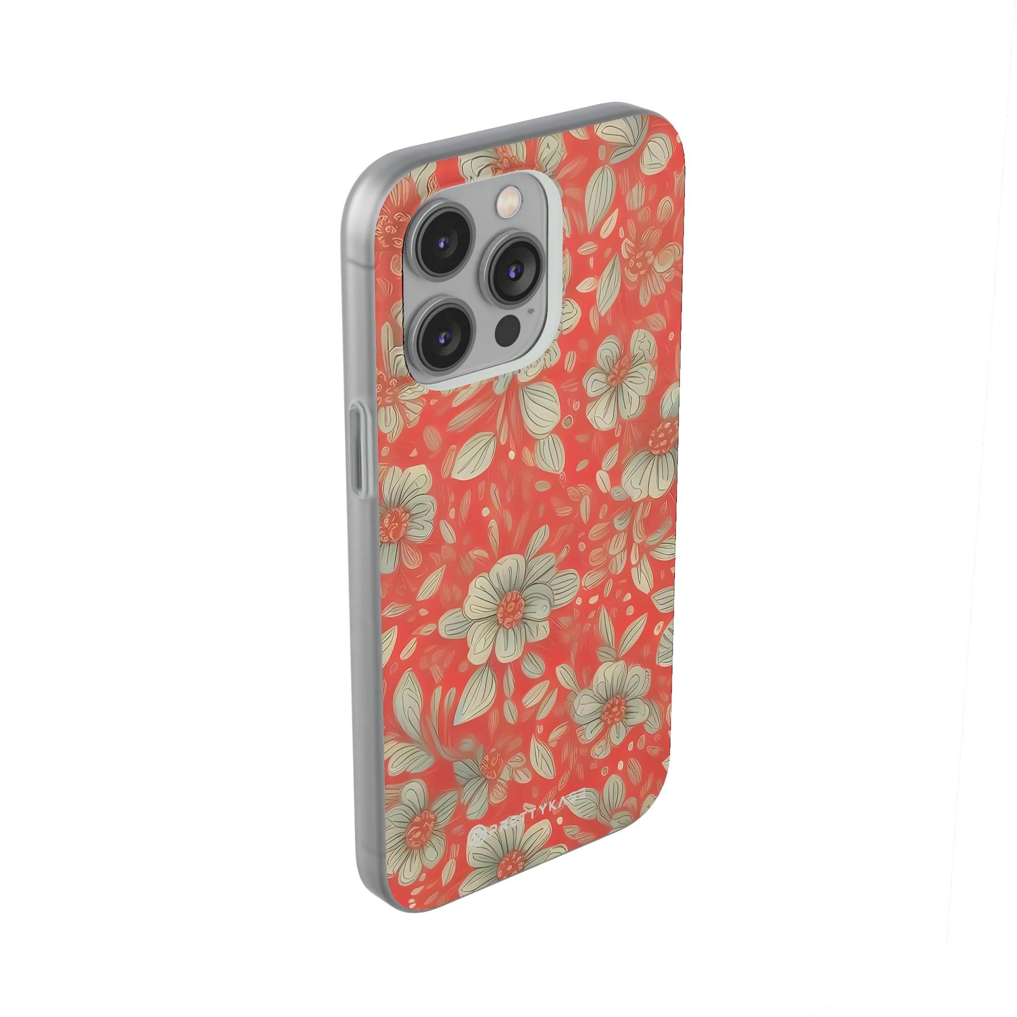 Red Orange Floral Slim - PrettyKase