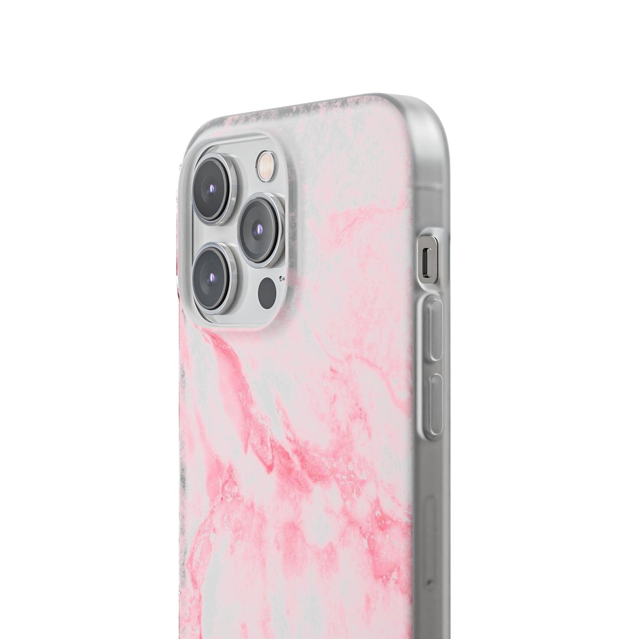 White Pink Marble Slim - PrettyKase