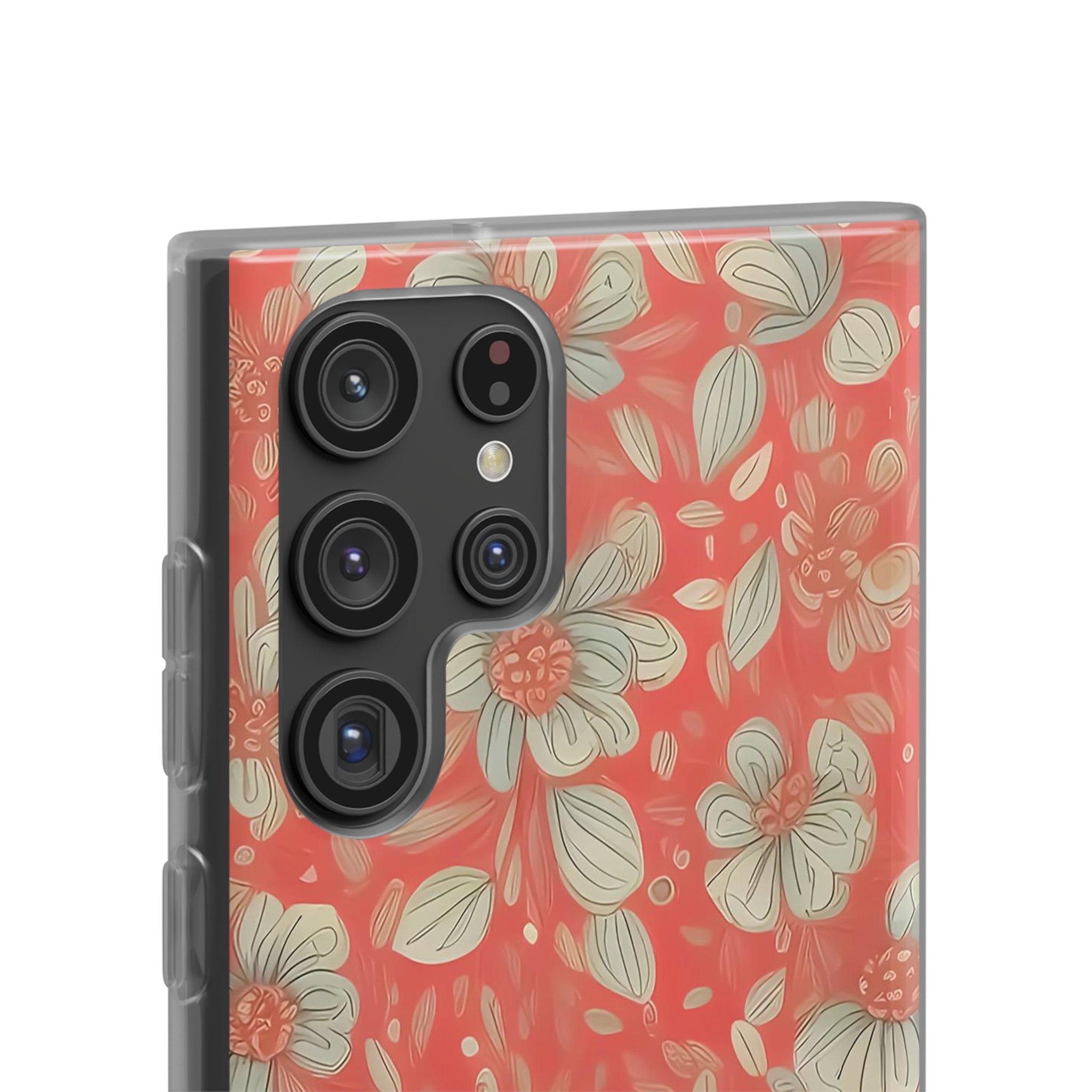 Red Orange Floral Slim