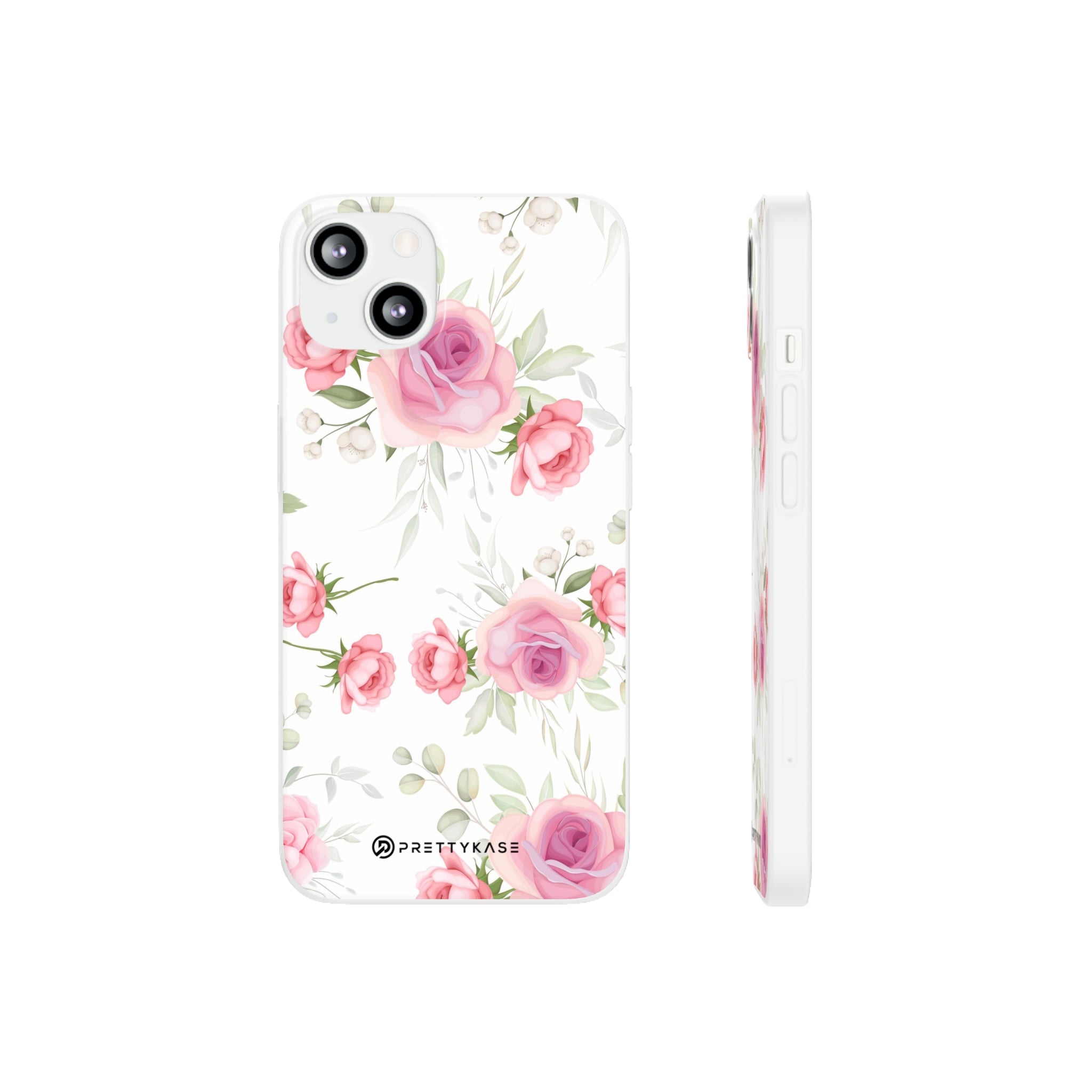 Slim floral blanc et rose