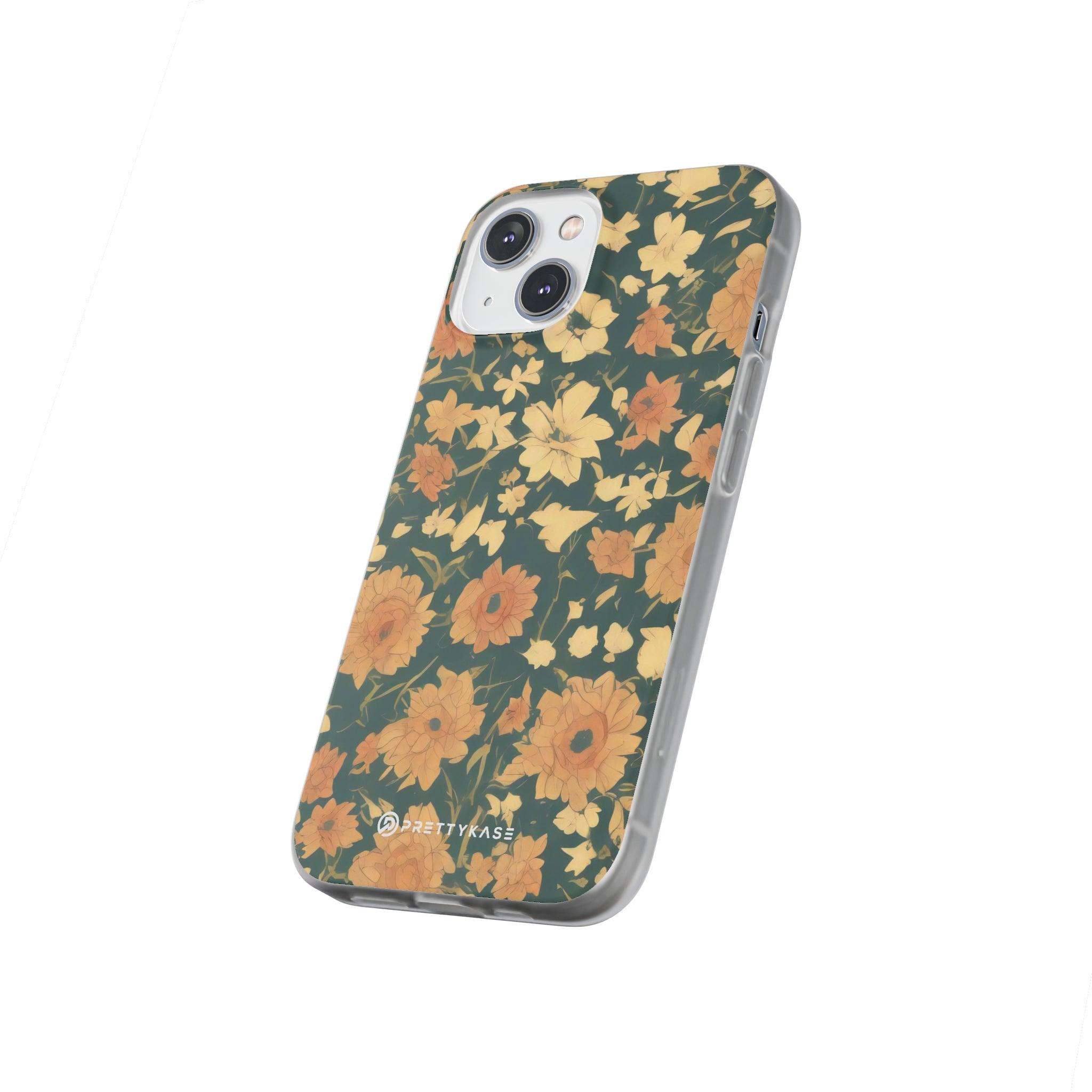 Olive Green Floral Slim - PrettyKase