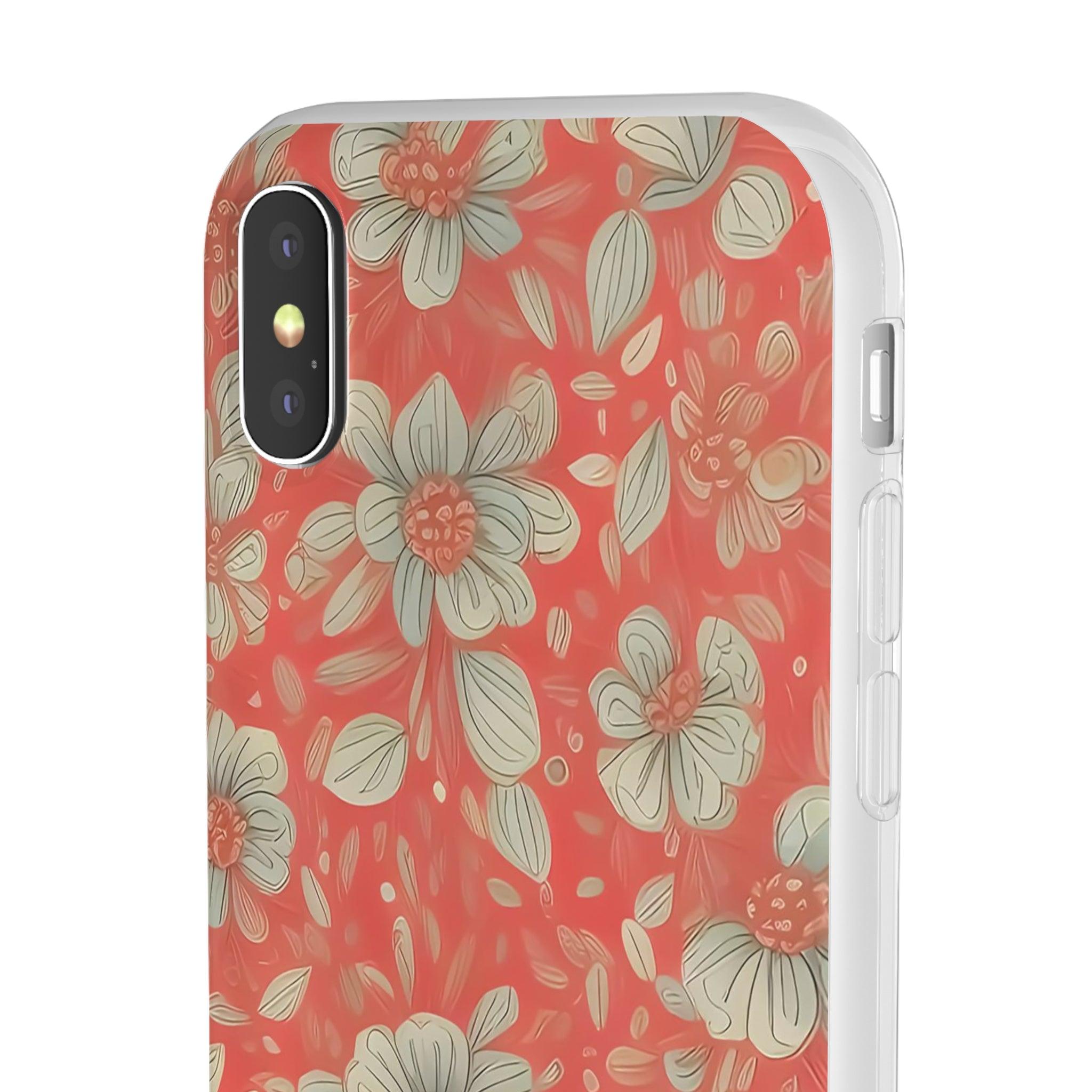 Red Orange Floral Slim - PrettyKase