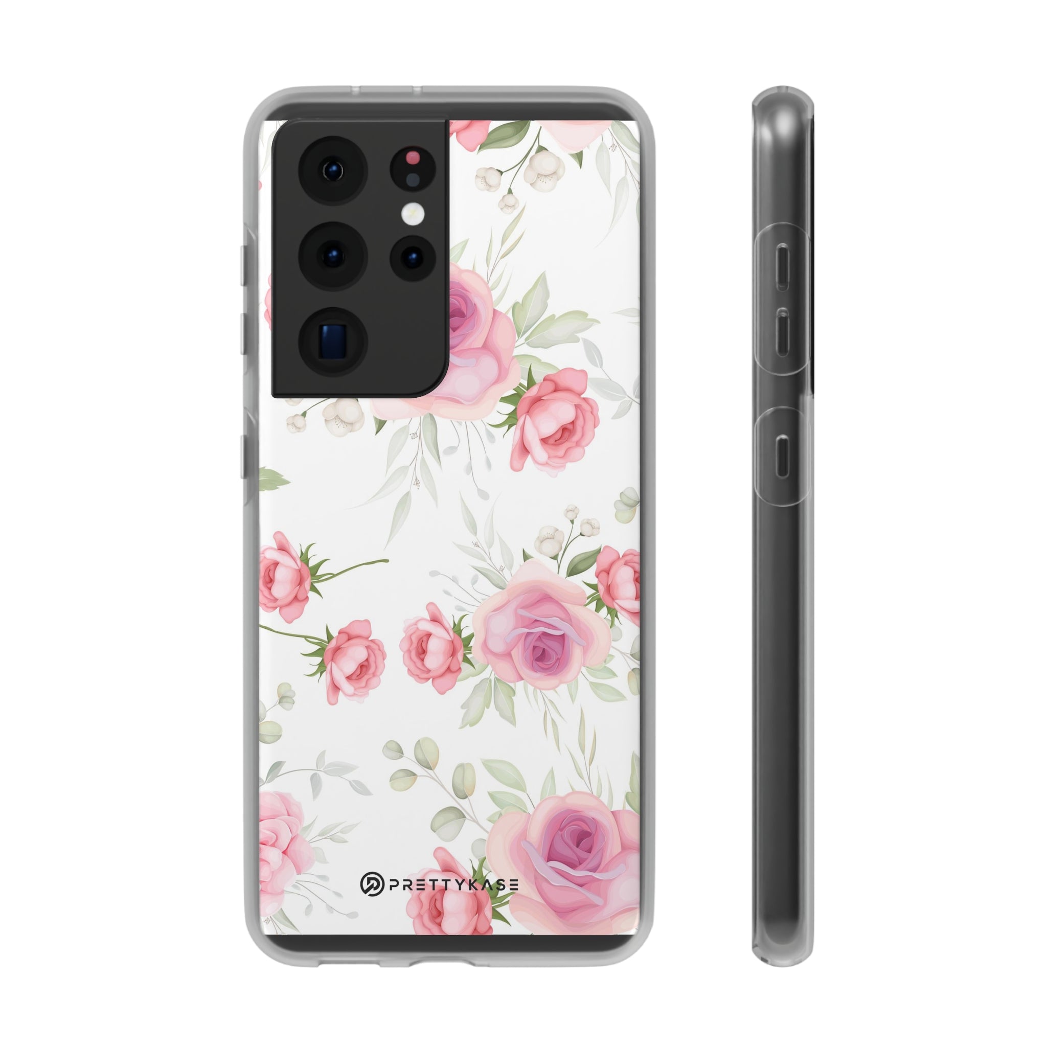 Slim floral blanc et rose