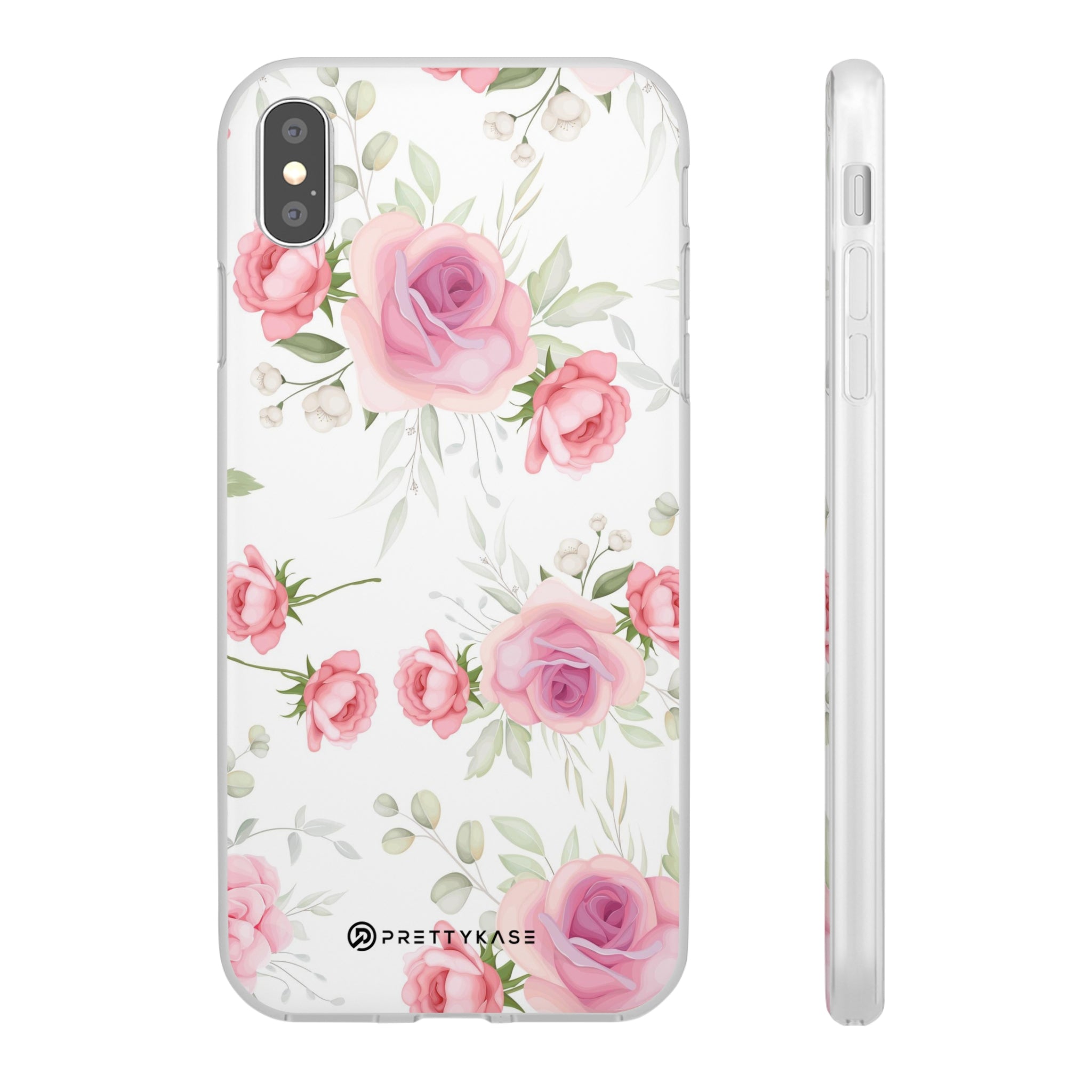 Slim floral blanc et rose