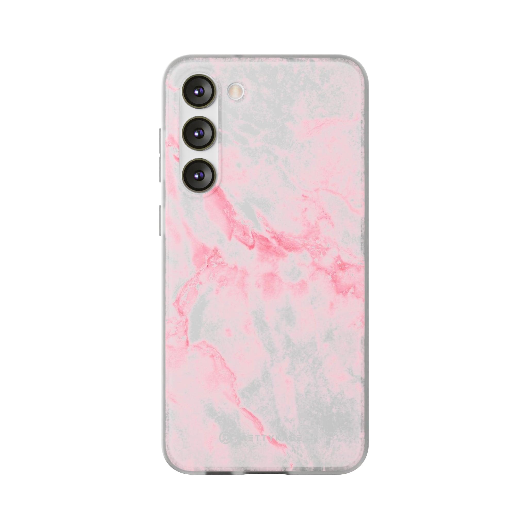 White Pink Marble Slim - PrettyKase