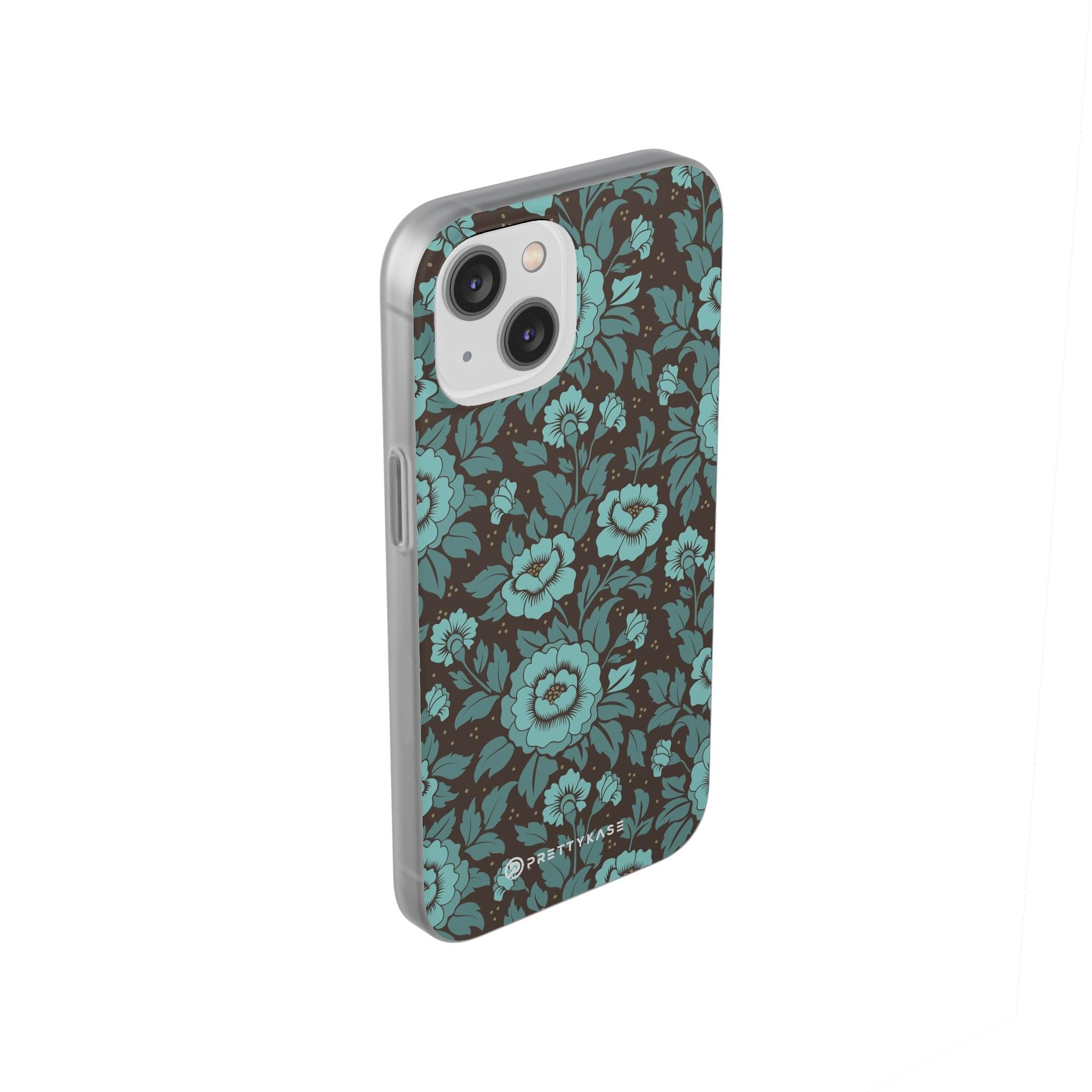 Turquoise floral Slim - PrettyKase