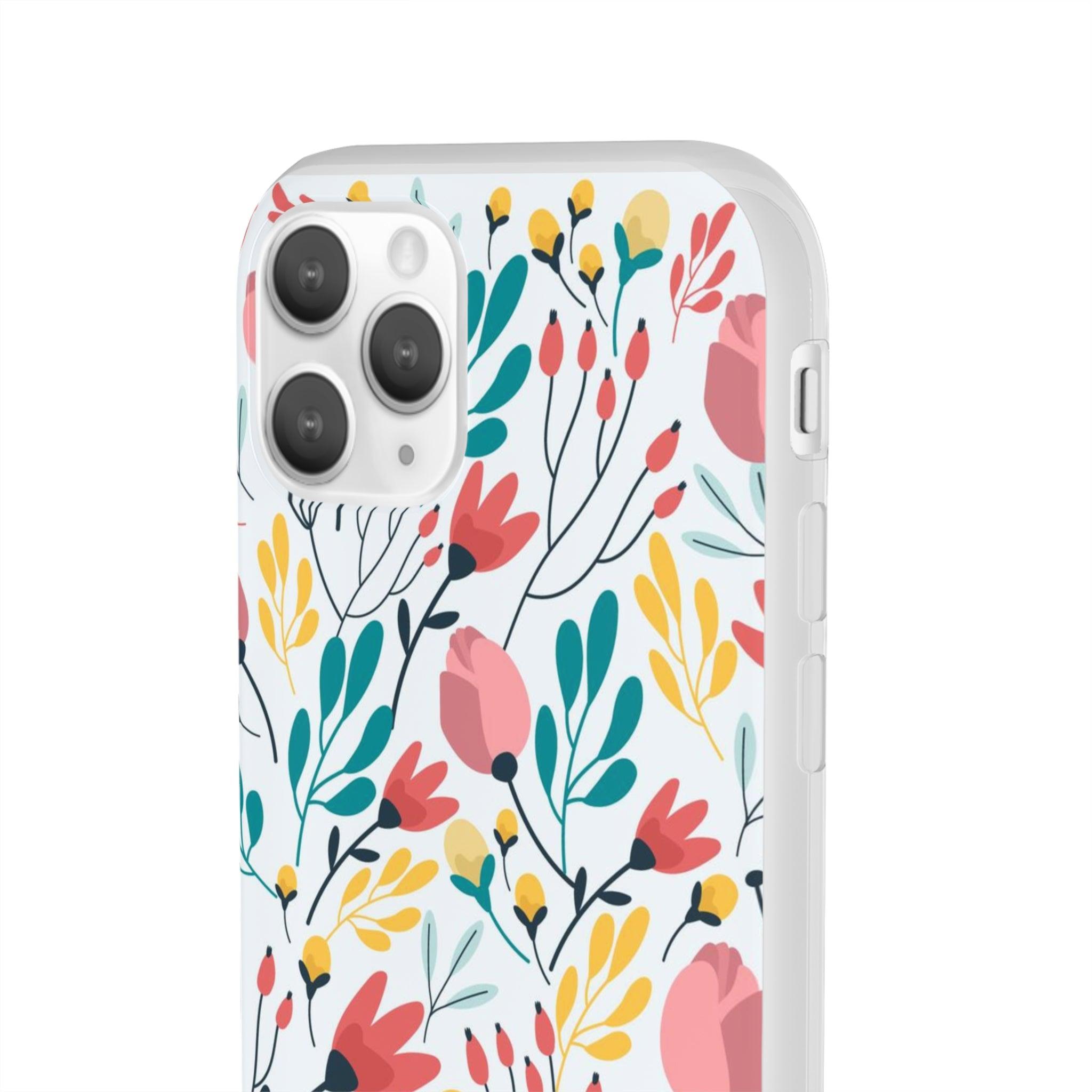 White Colorfull Flower Slim - PrettyKase