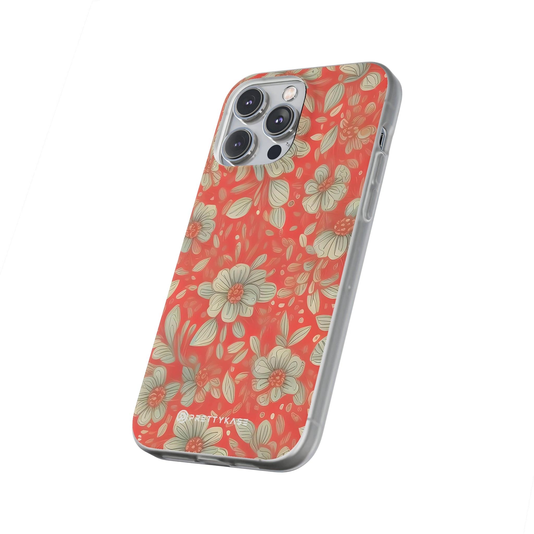 Red Orange Floral Slim - PrettyKase