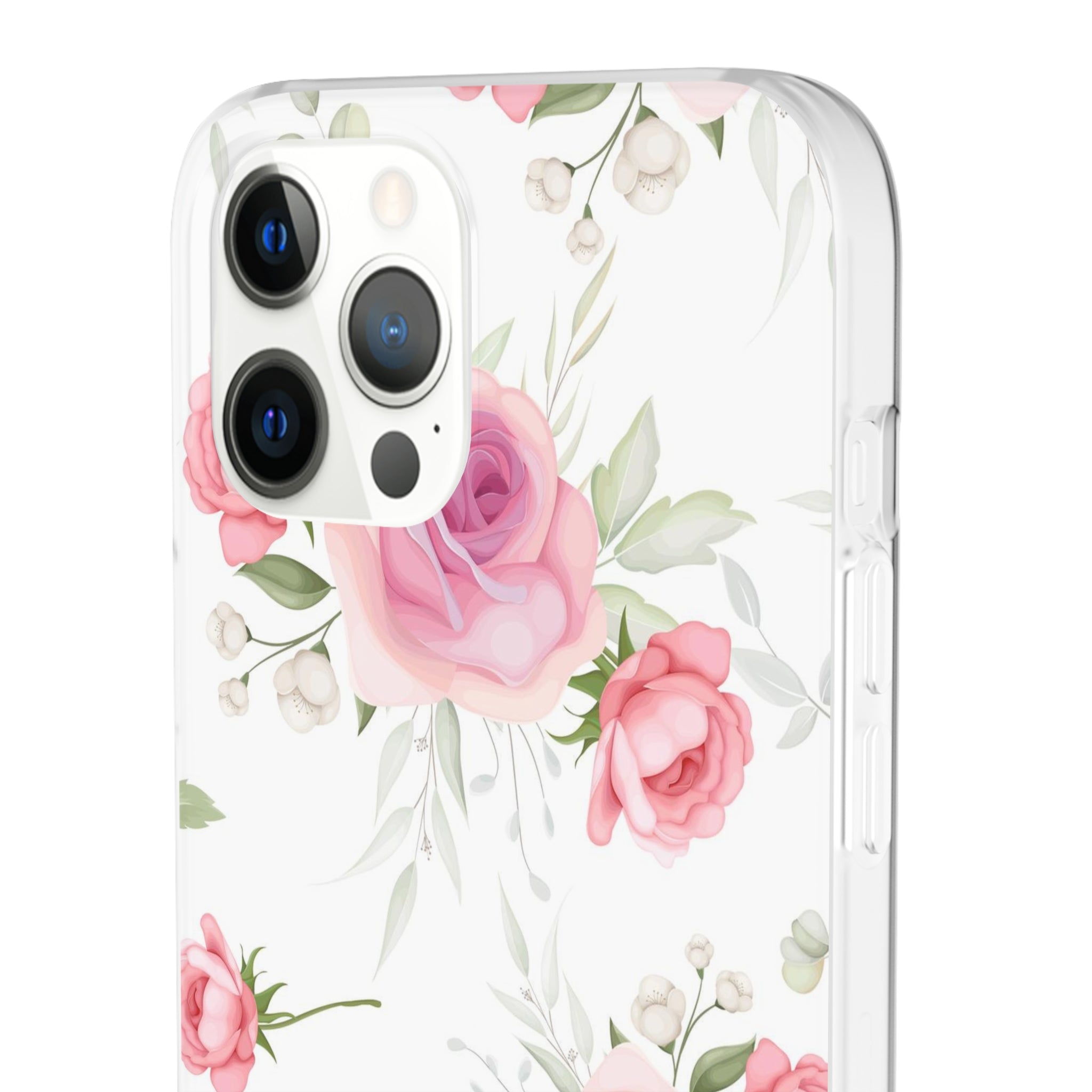 Slim floral blanc et rose