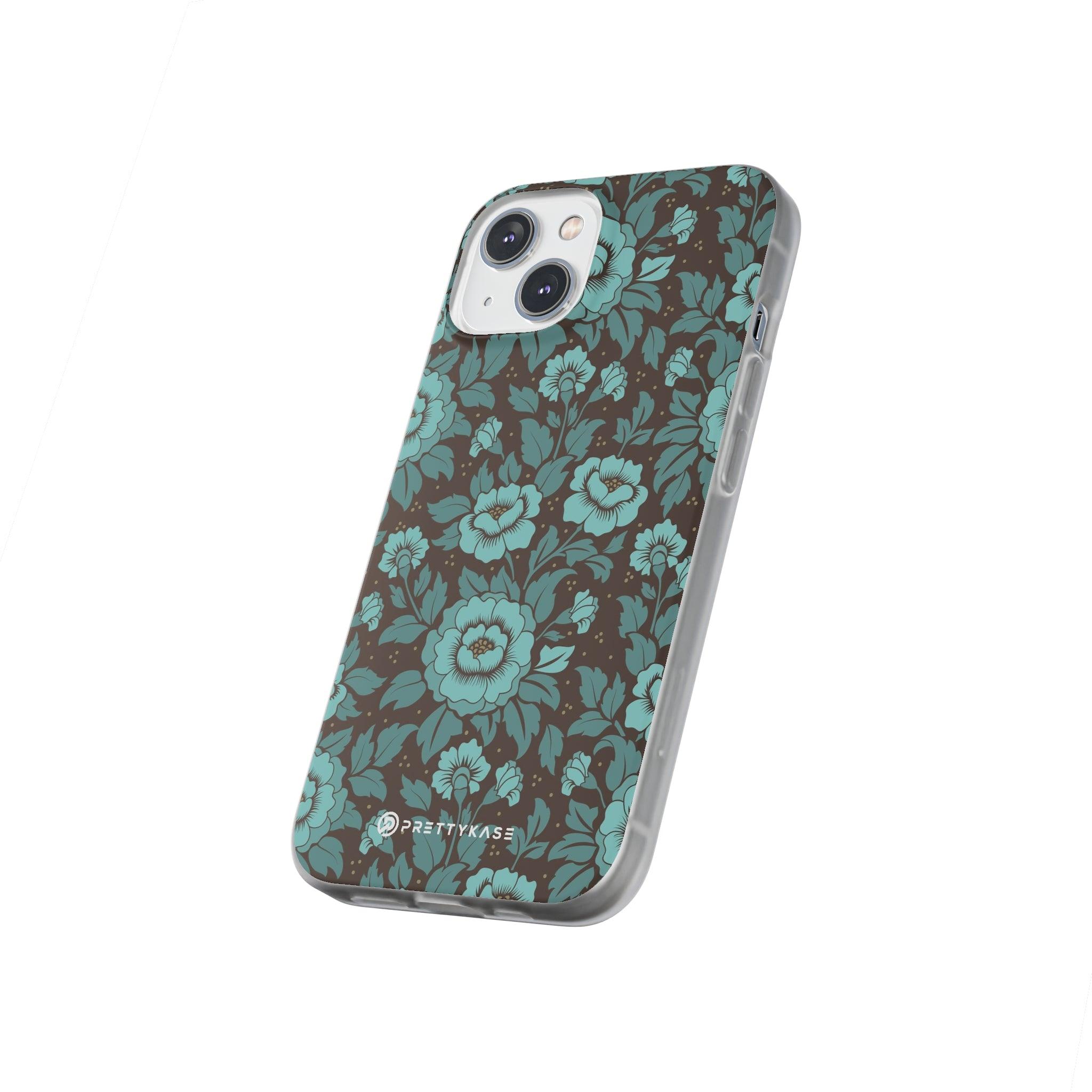 Turquoise floral Slim - PrettyKase