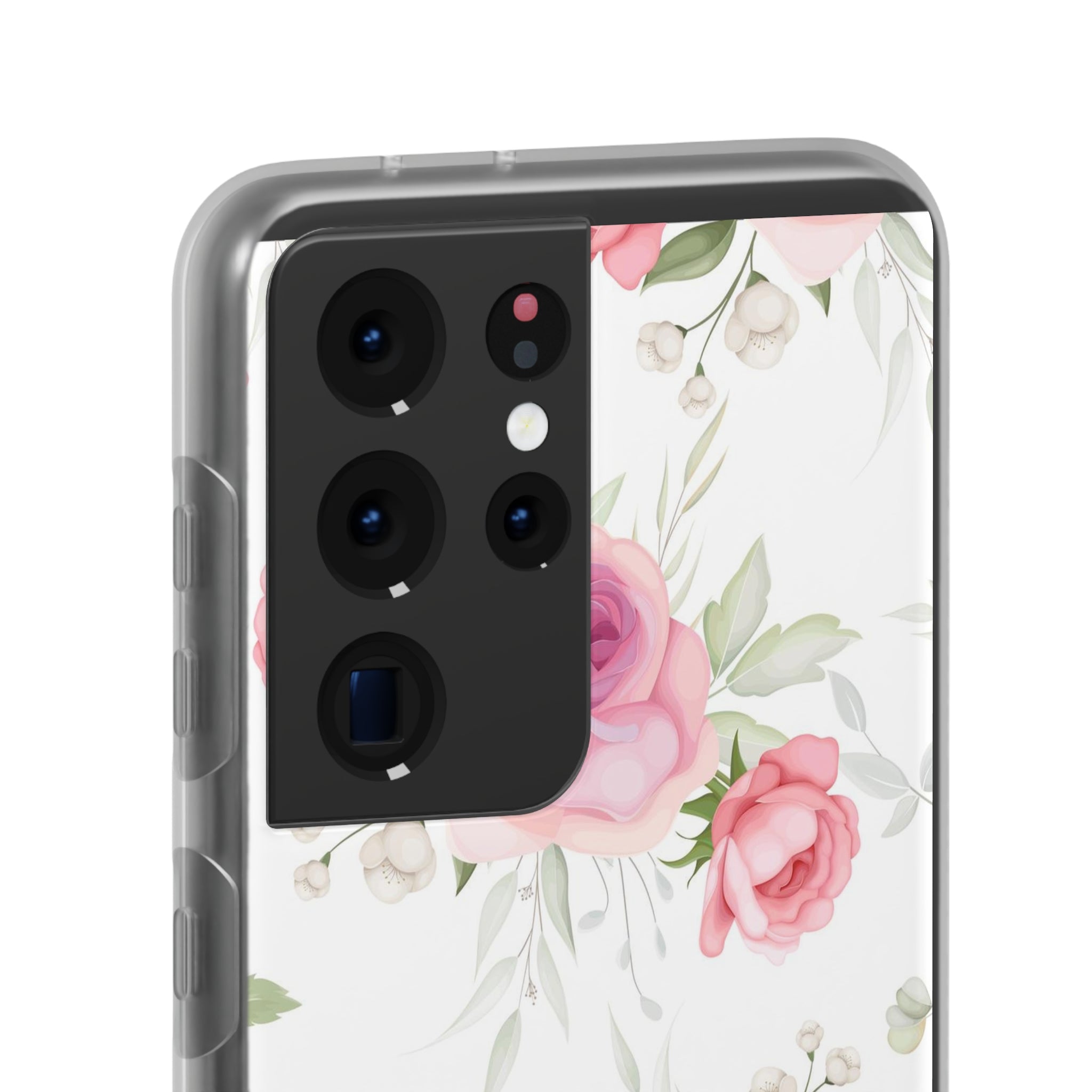 Slim floral blanc et rose