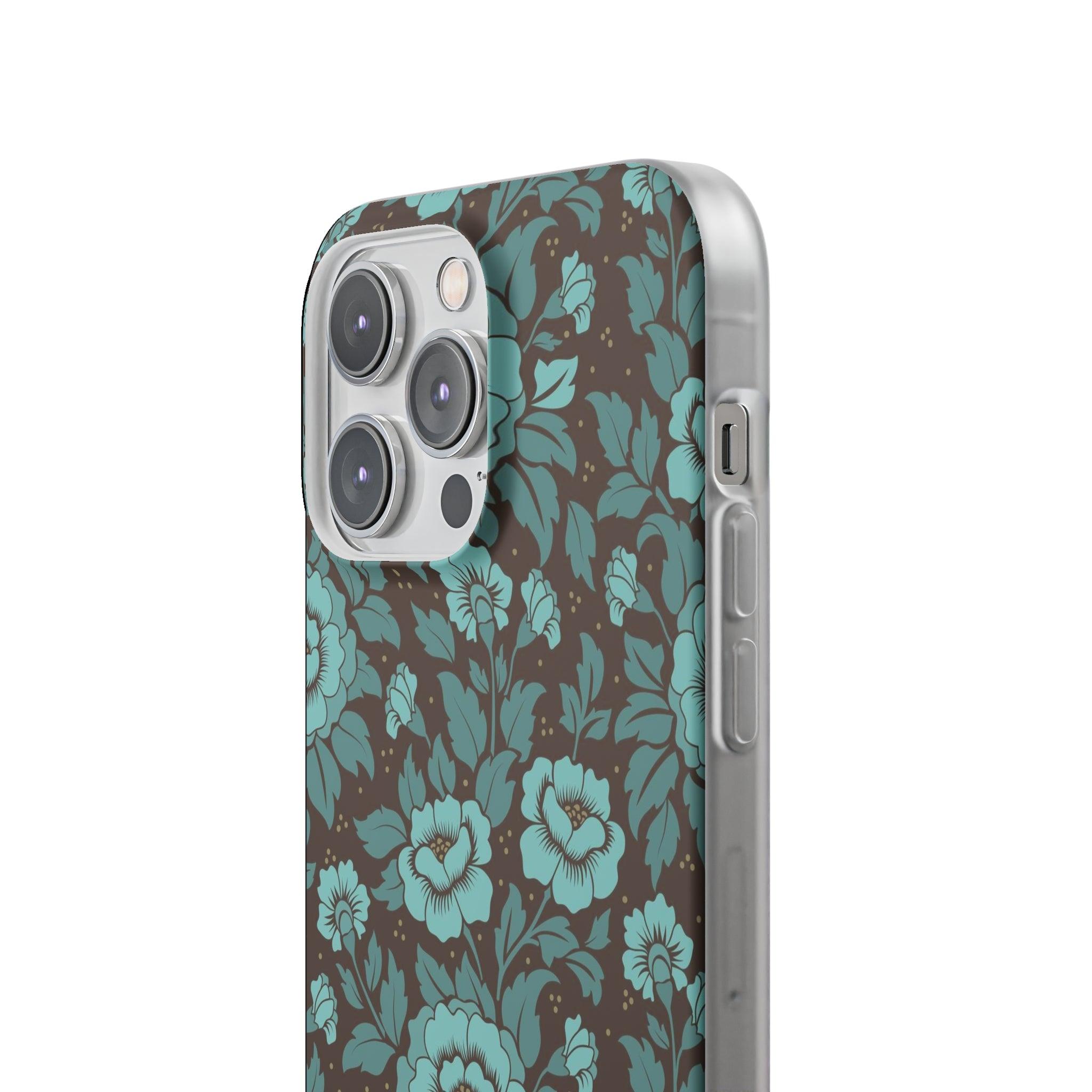 Turquoise floral Slim - PrettyKase