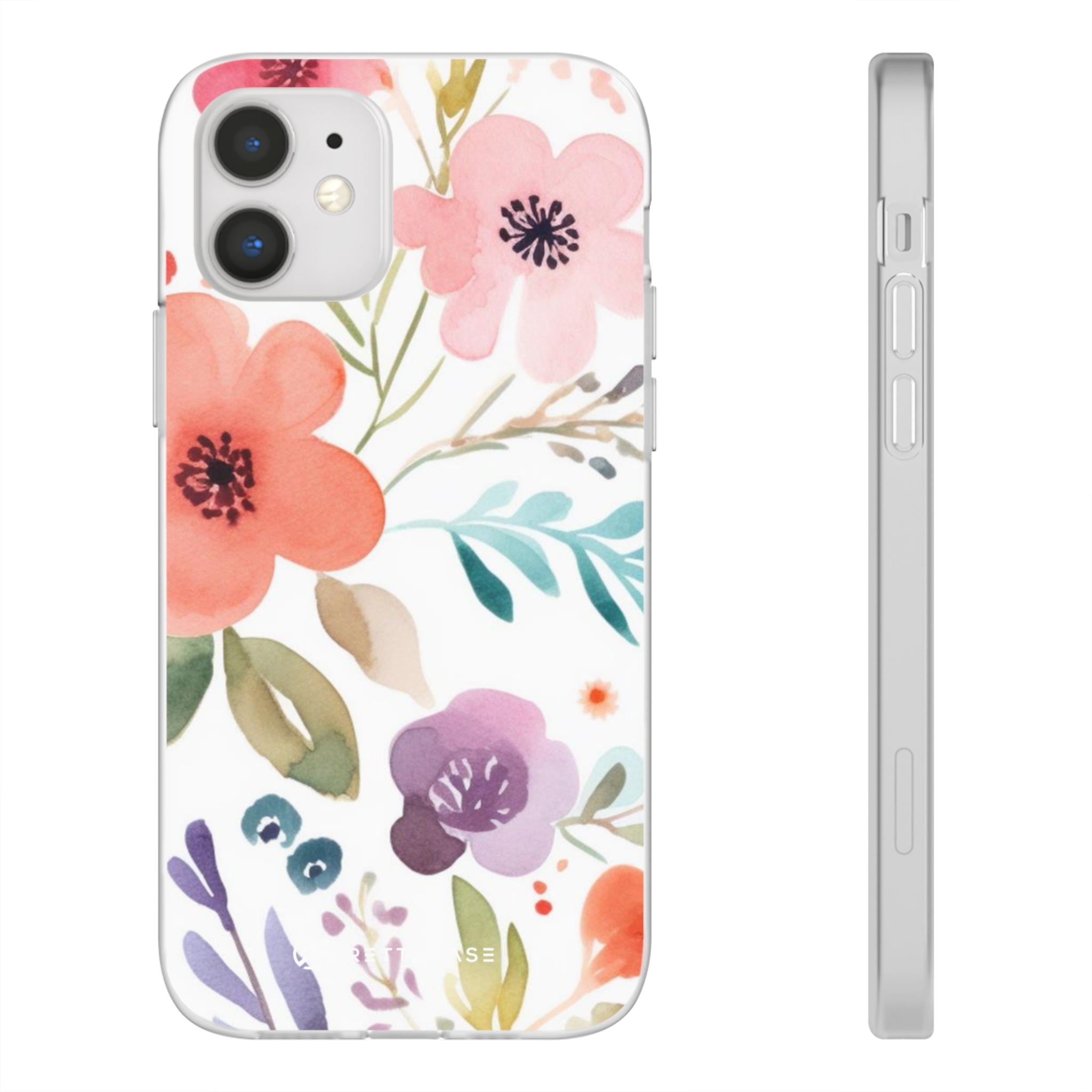 Motif de fleurs bleu rose Slim