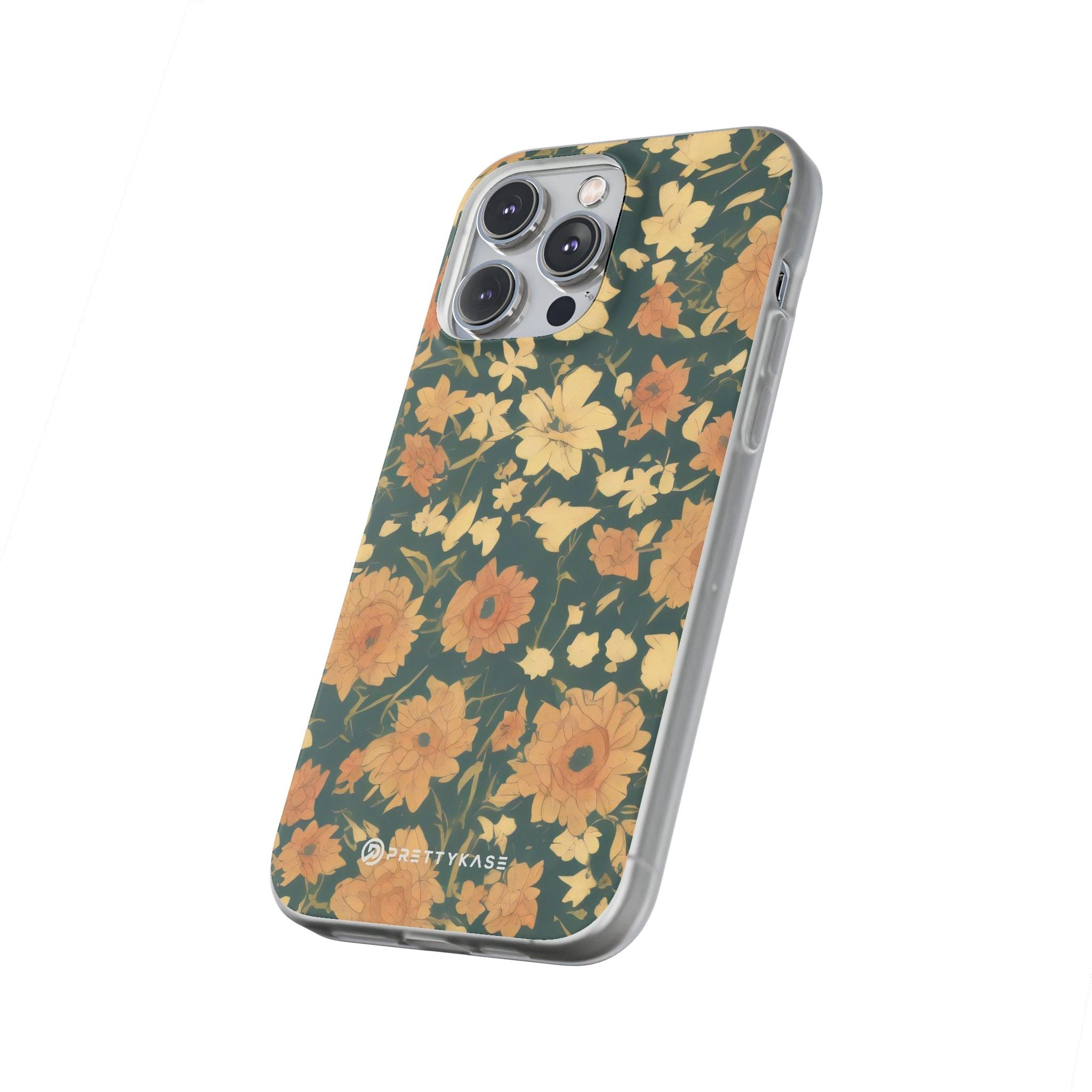 Olive Green Floral Slim - PrettyKase