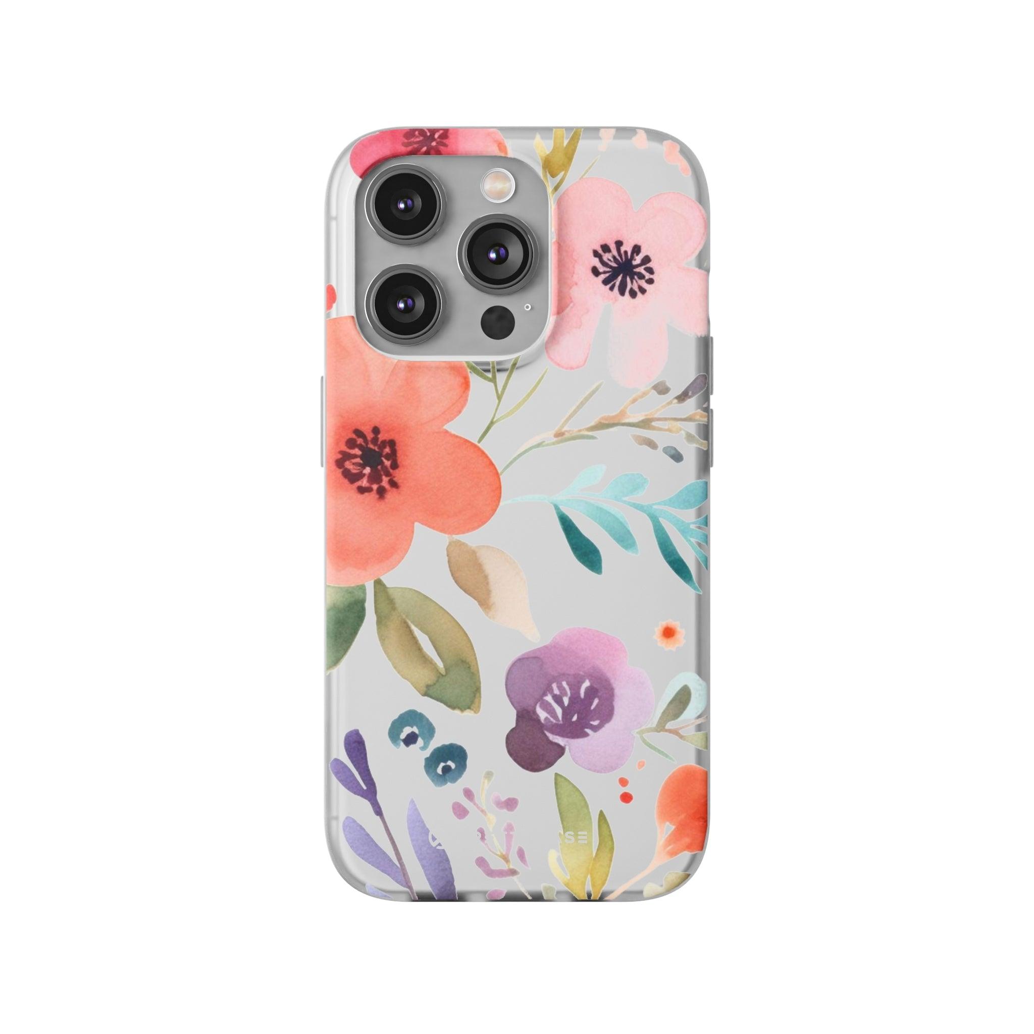 Pink Blue Flower Pattern Slim - PrettyKase