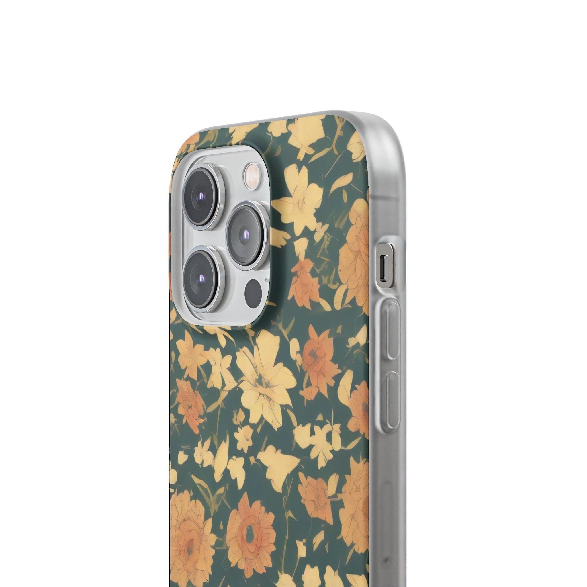 Olive Green Floral Slim - PrettyKase