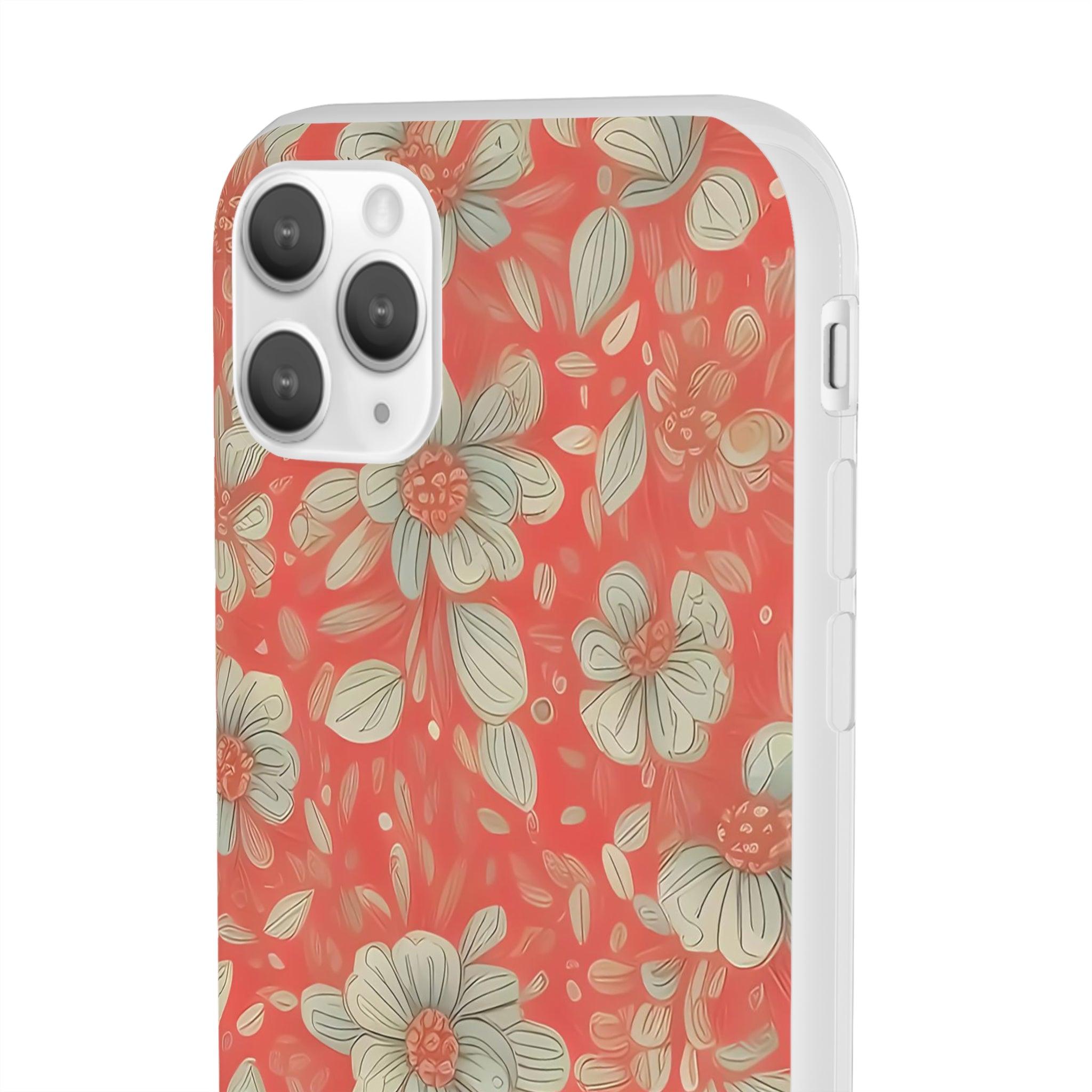 Red Orange Floral Slim - PrettyKase