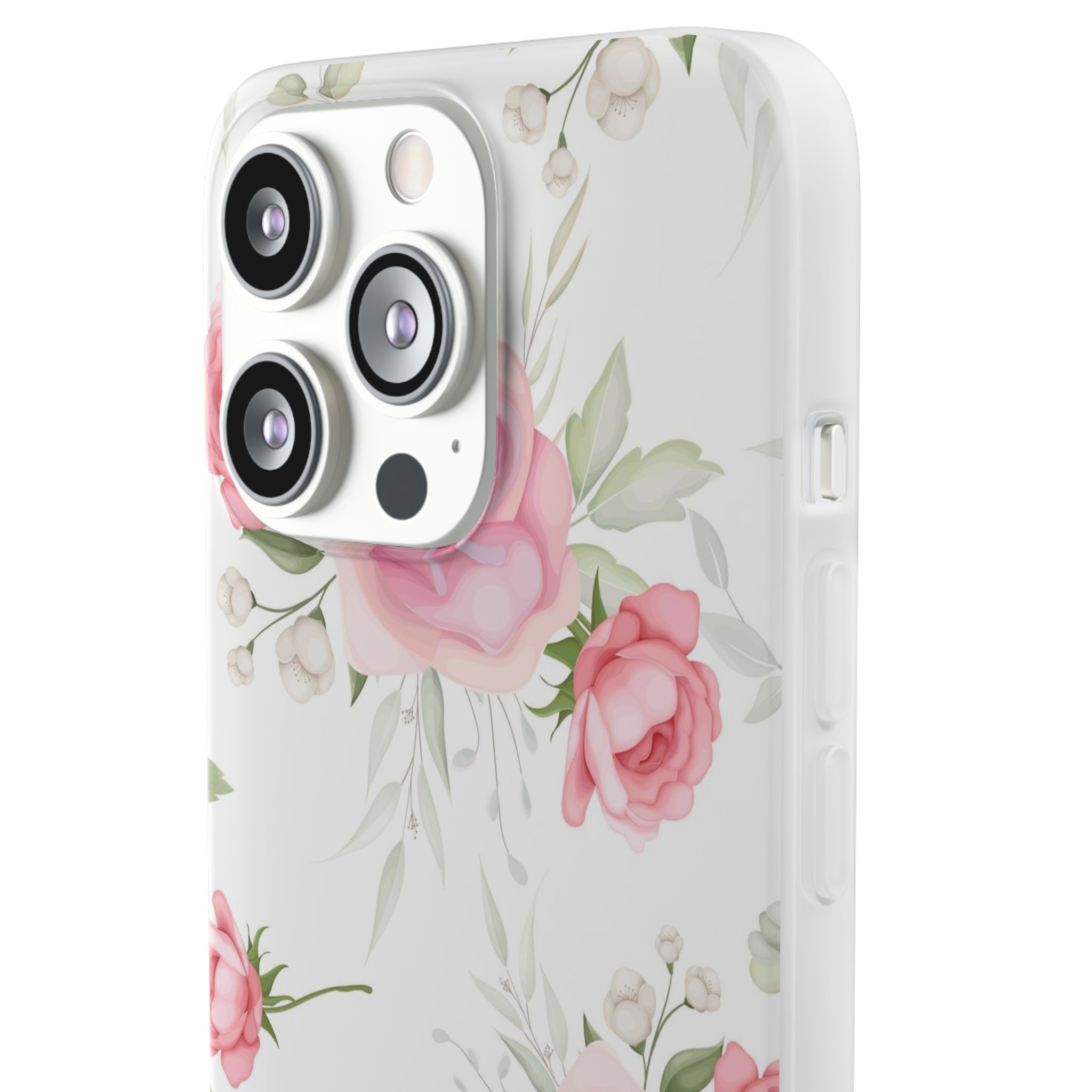 White and Pink Floral Slim